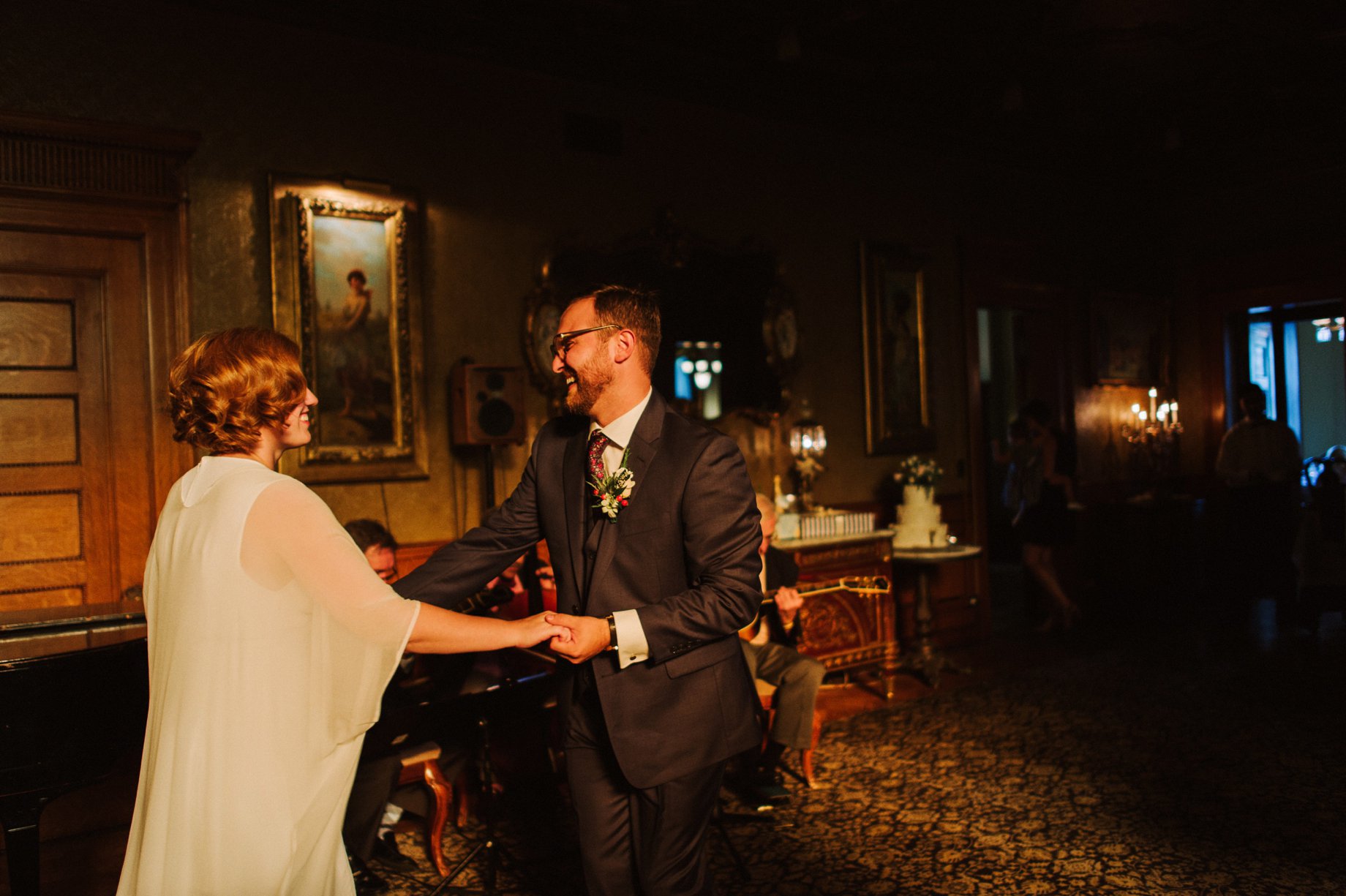 bride and groom sharing their first dance