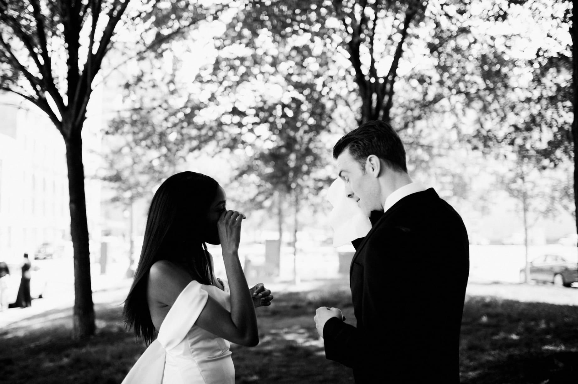 bride and groom sharing a moment