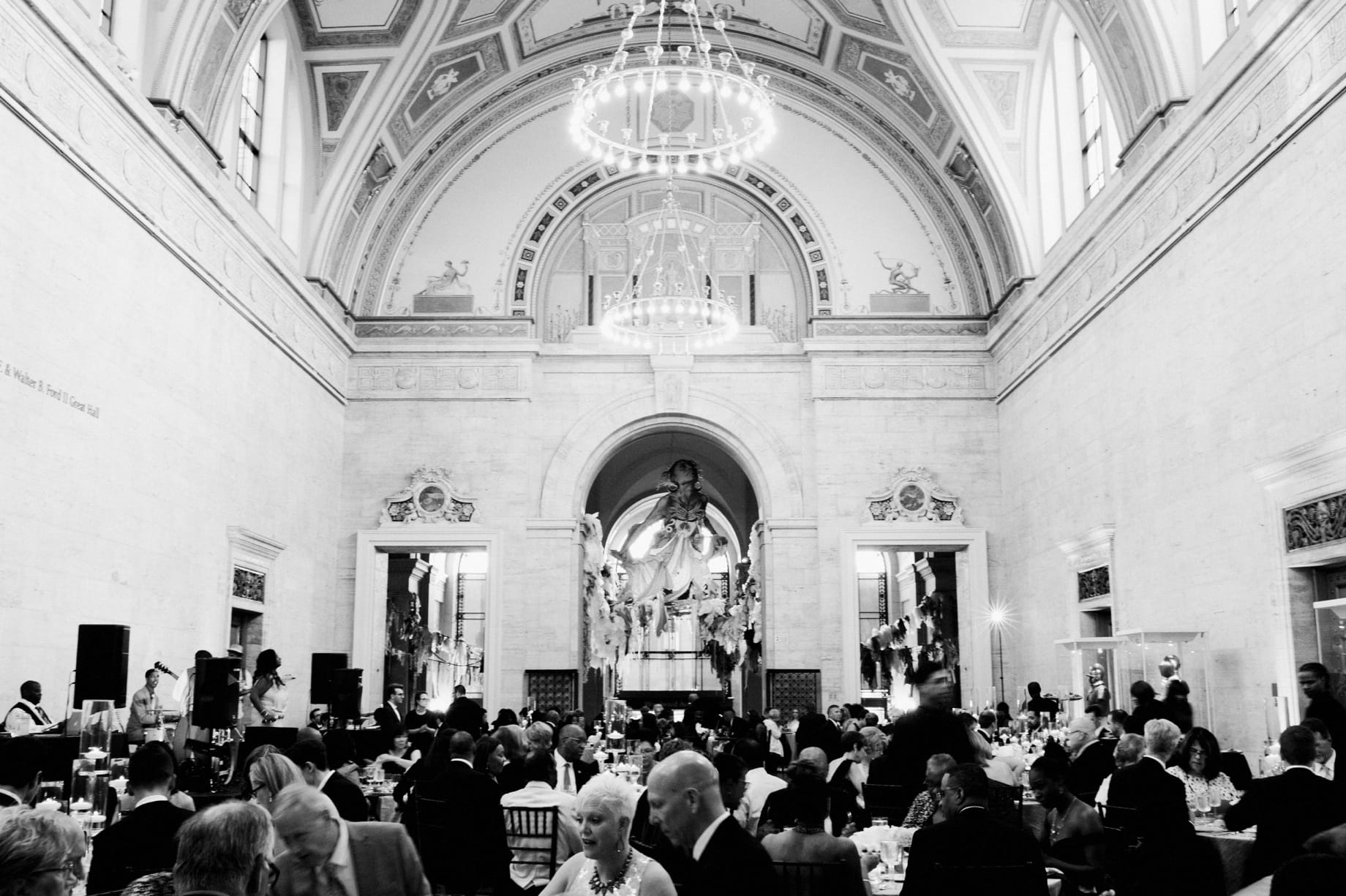 wedding reception in the grand hall of the DIA