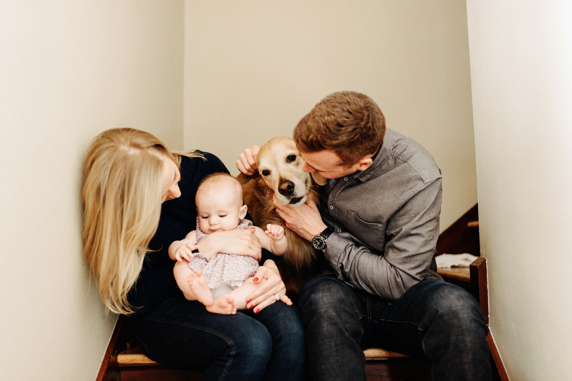 family session with dog and baby