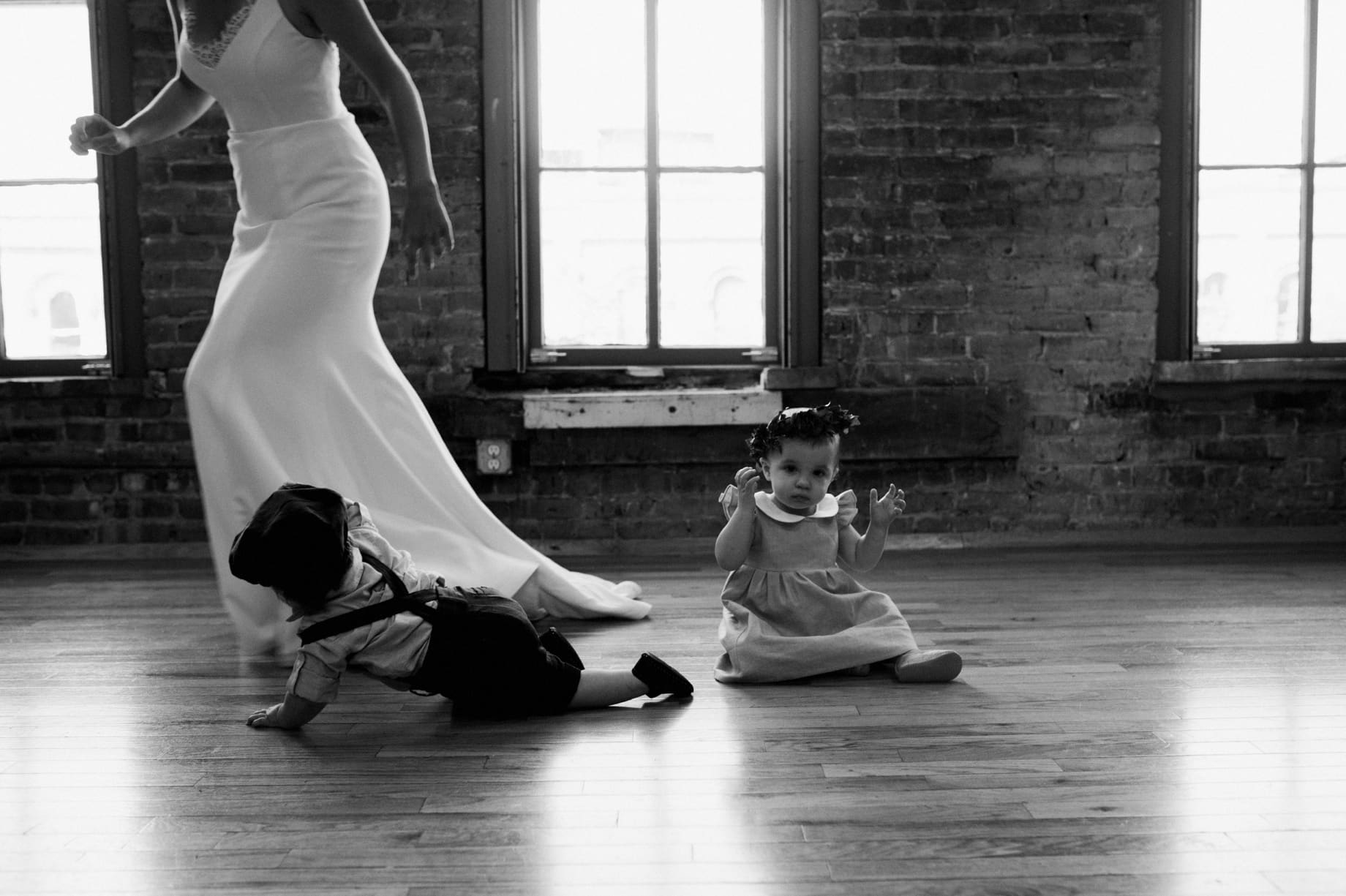 flower girl and ringer bearer at an ann arbor wedding