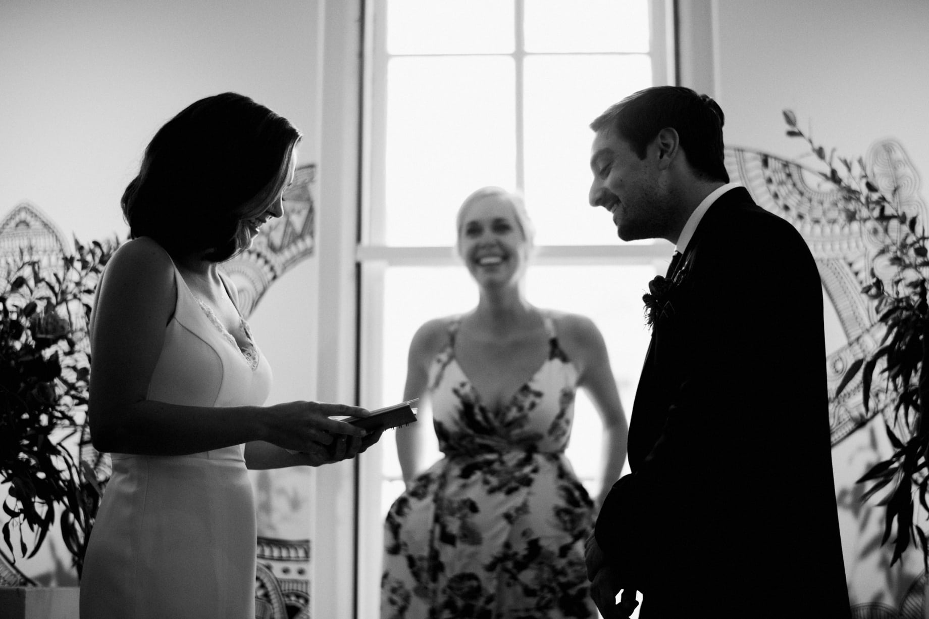 laughter filled wedding ceremony