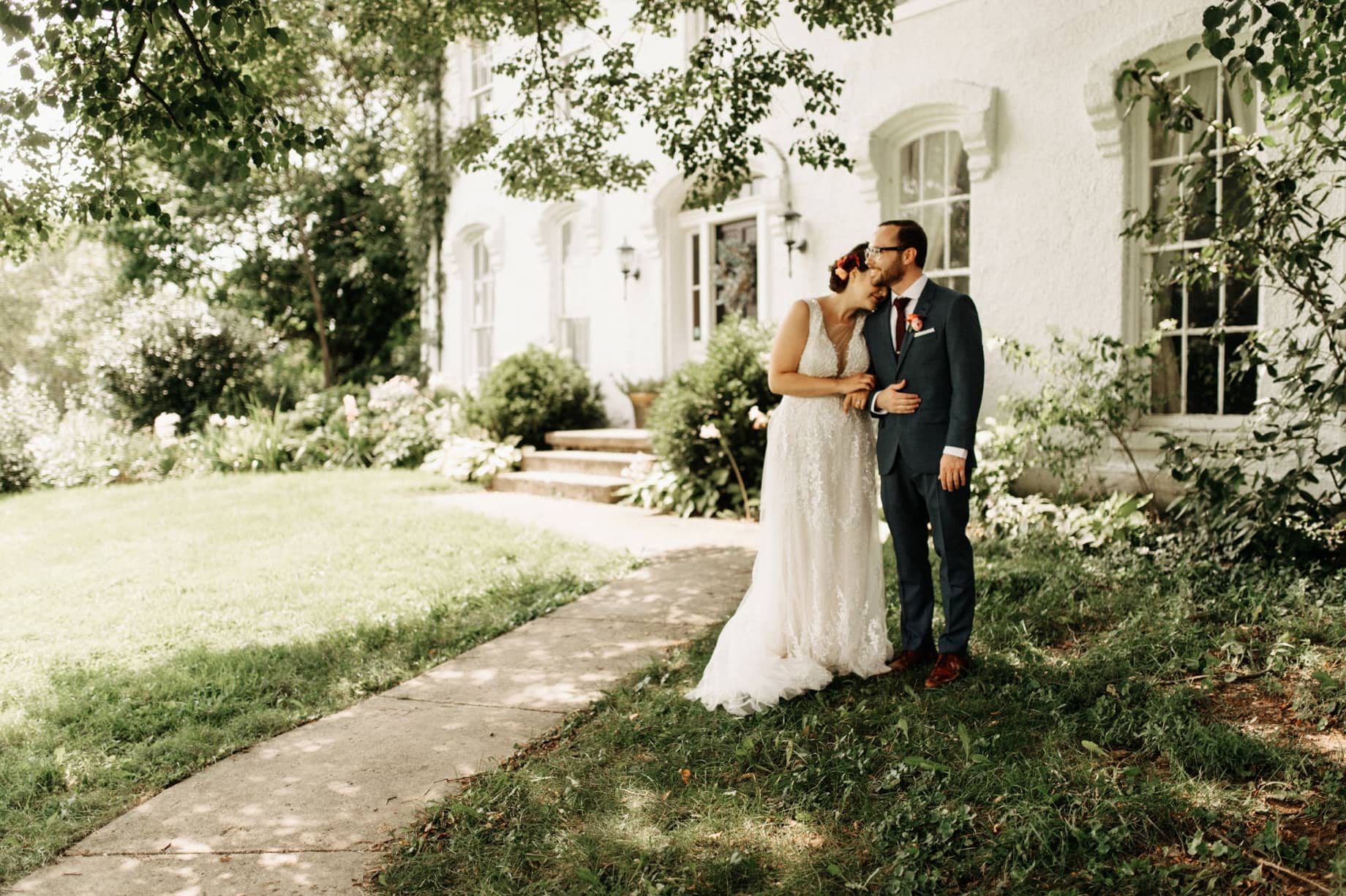 sweet bride and groom portrait