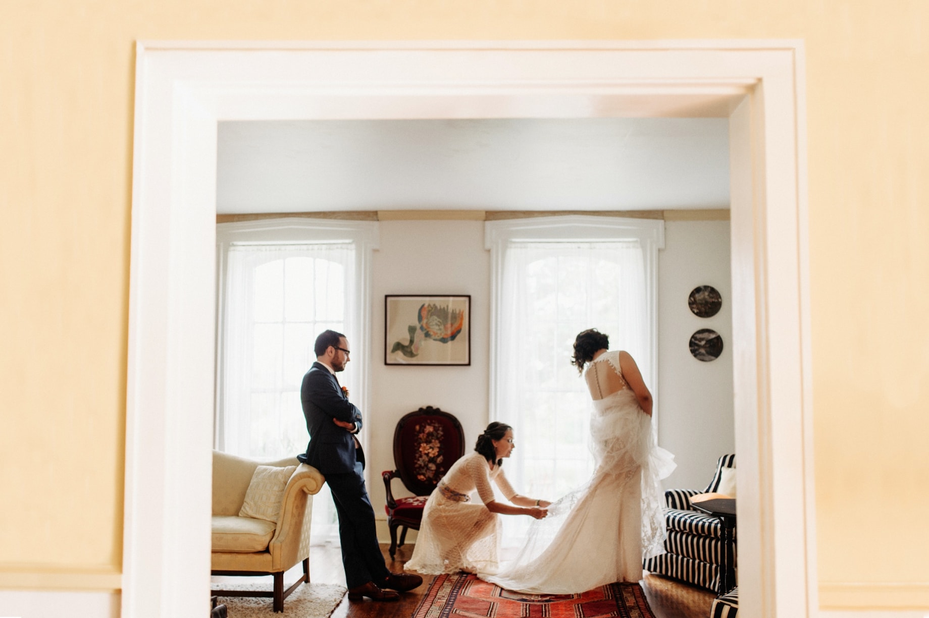 mother of the bride bustleling dress