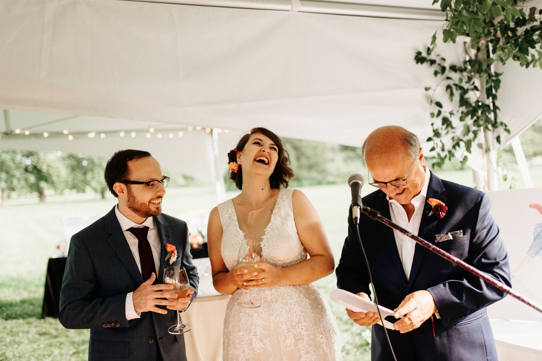 father of the bride giving toast