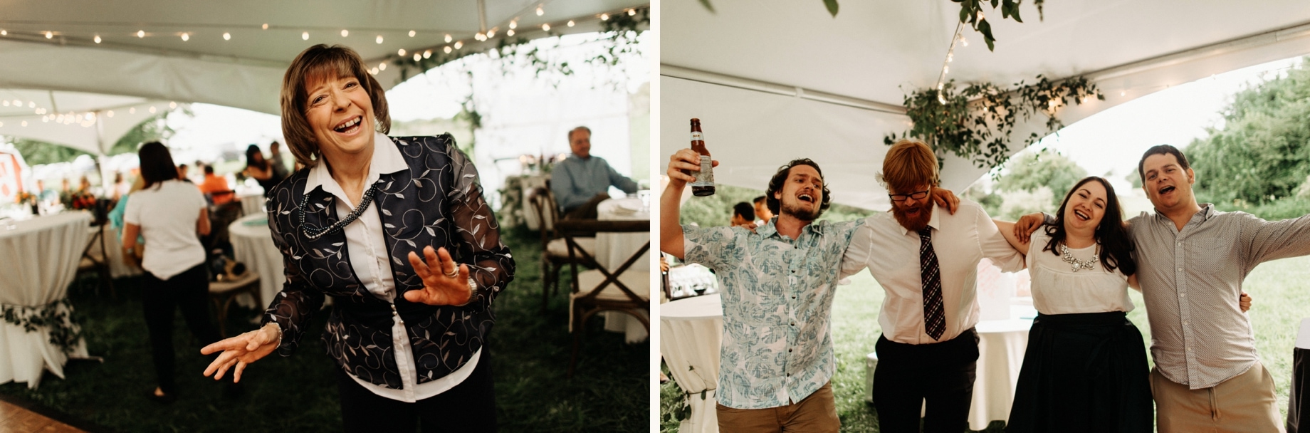 wedding guests dancing