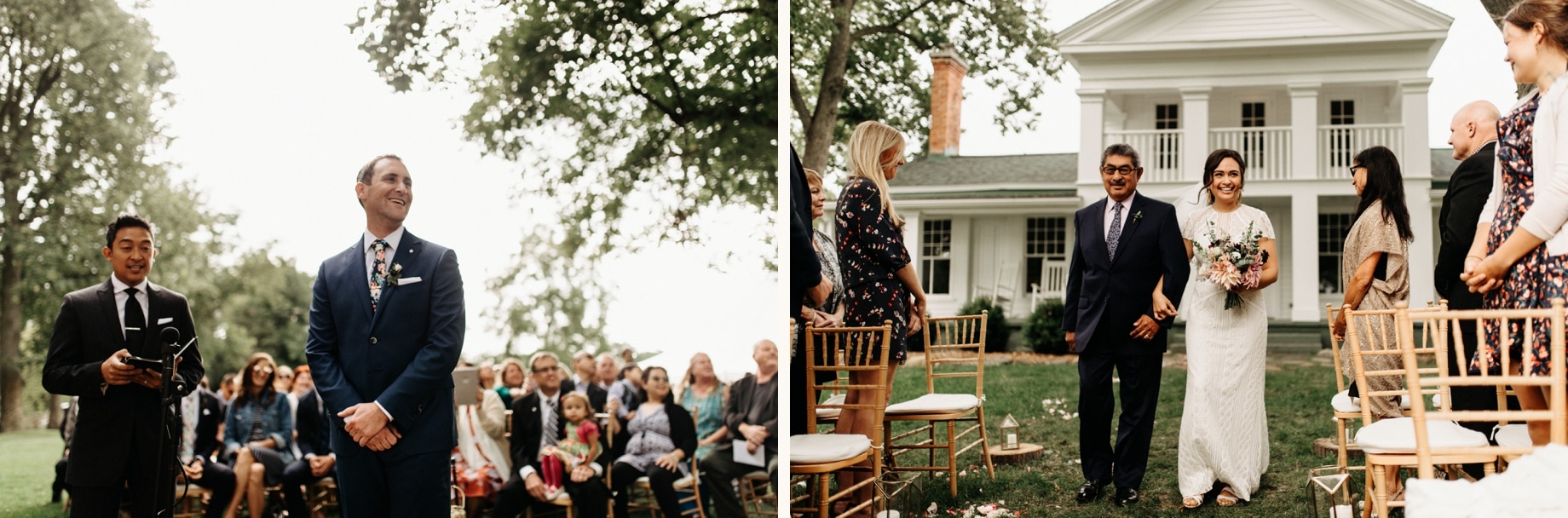 bride walking down the aisle for her ceremony