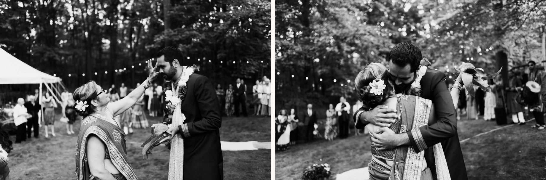 groom hugging his mother