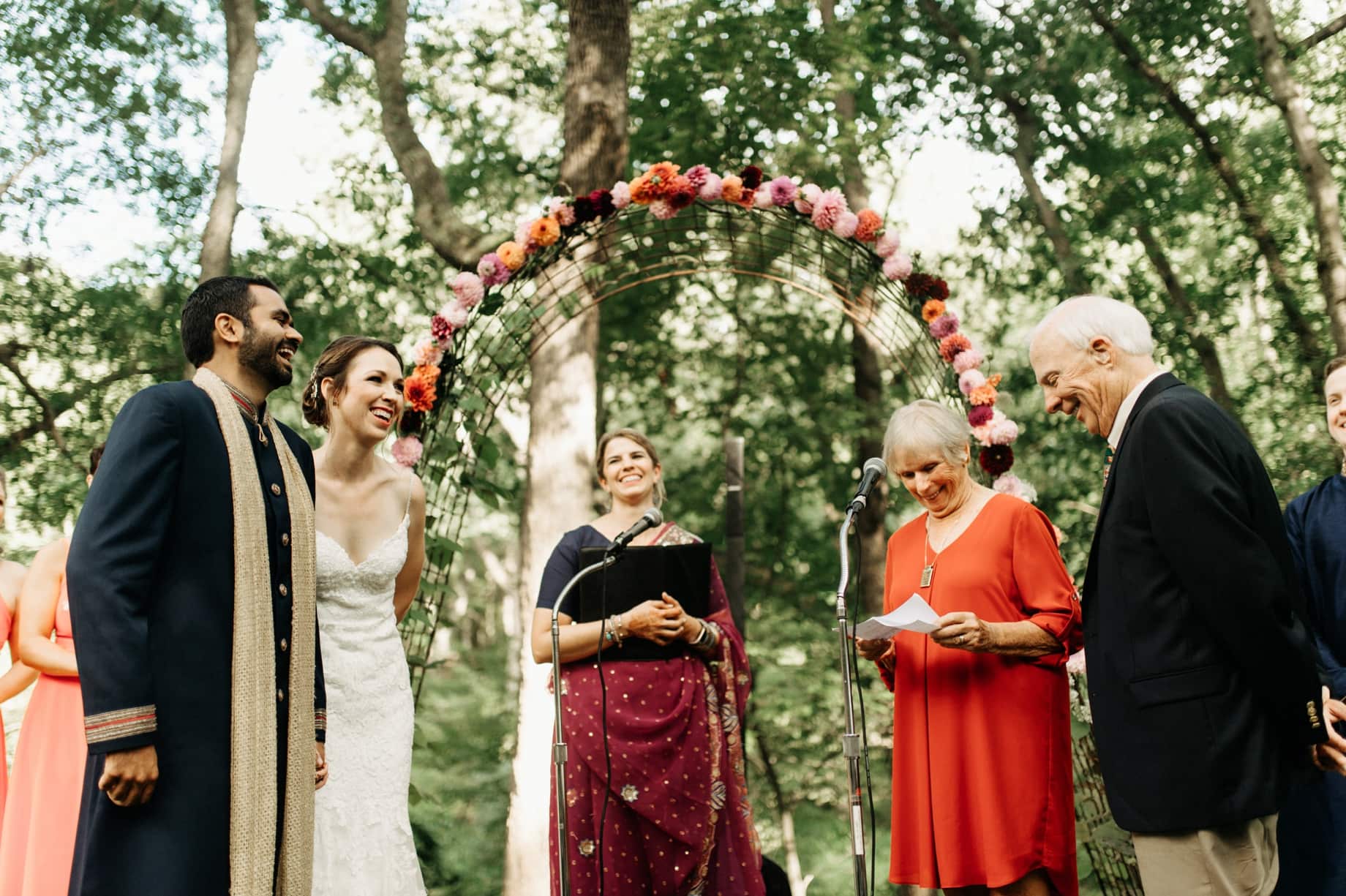 older relatives giving the bride and groom advice