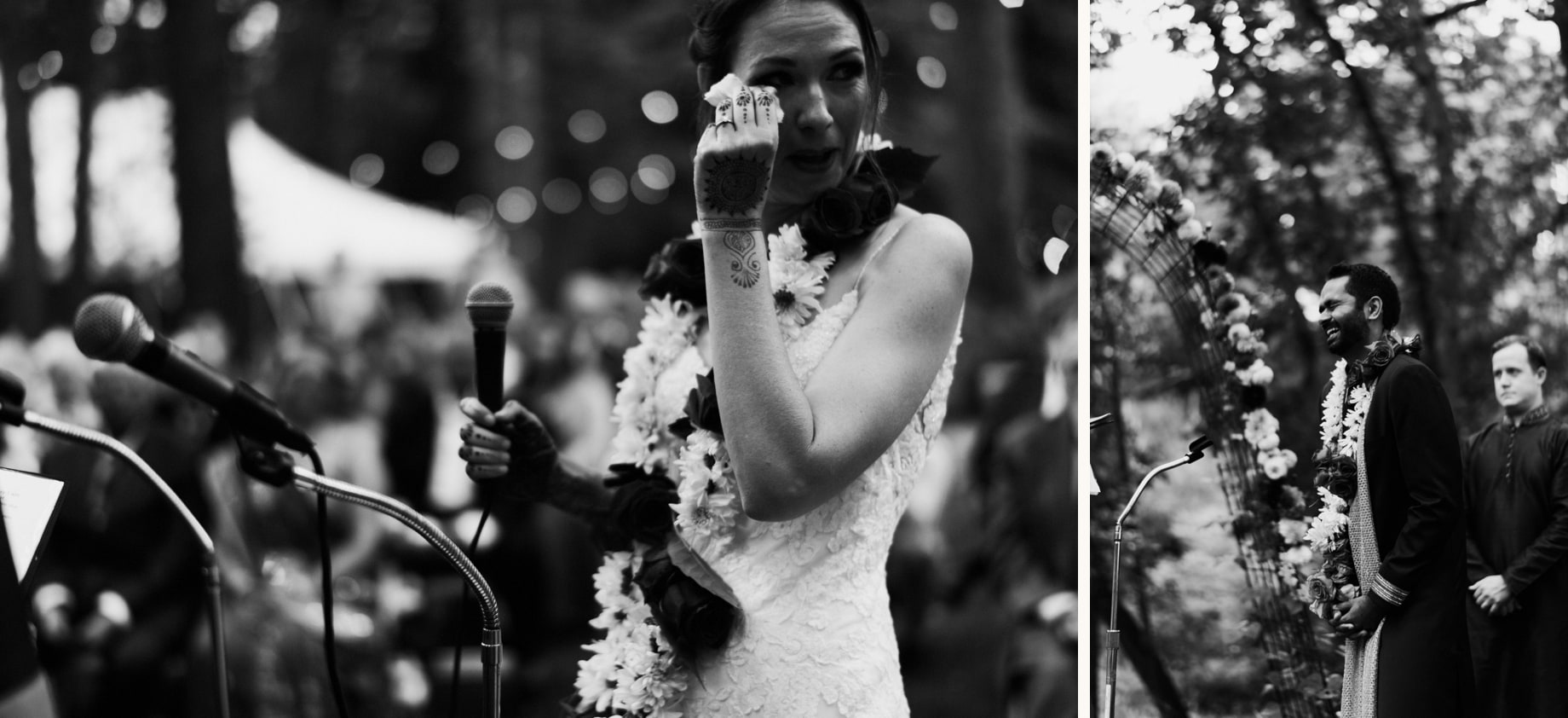 bride wiping away a tear