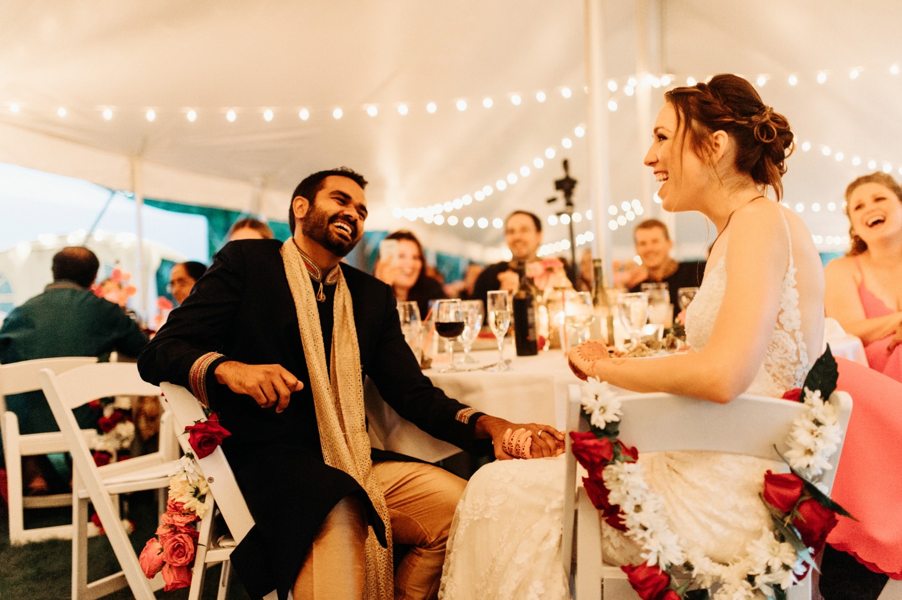 laughter during wedding speeches