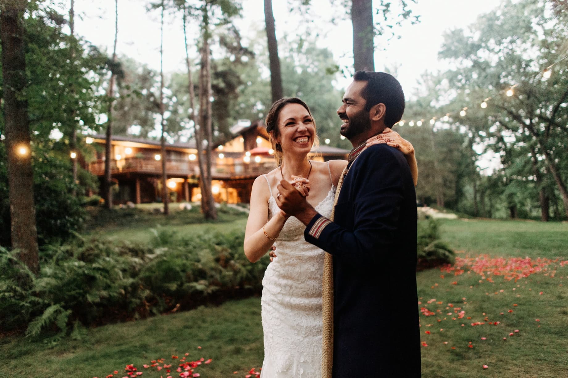 first dance at a backyard wedding in bloomfield hills