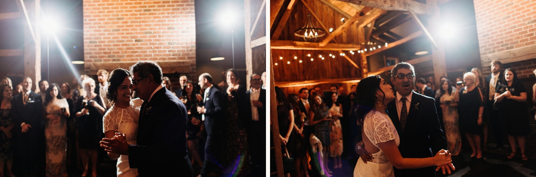 bride dancing with her father at cornman farms