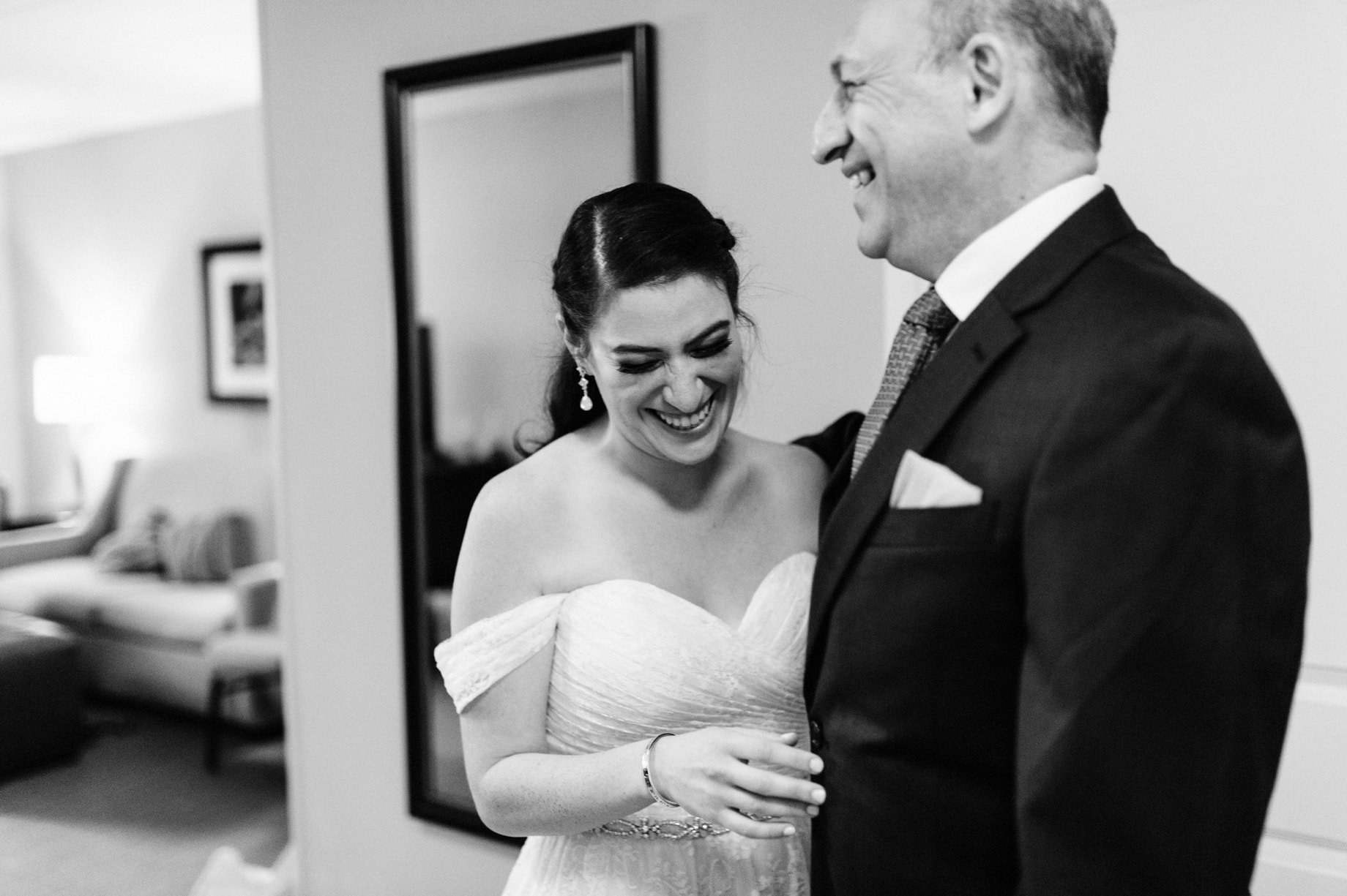 Bride sees father for first time