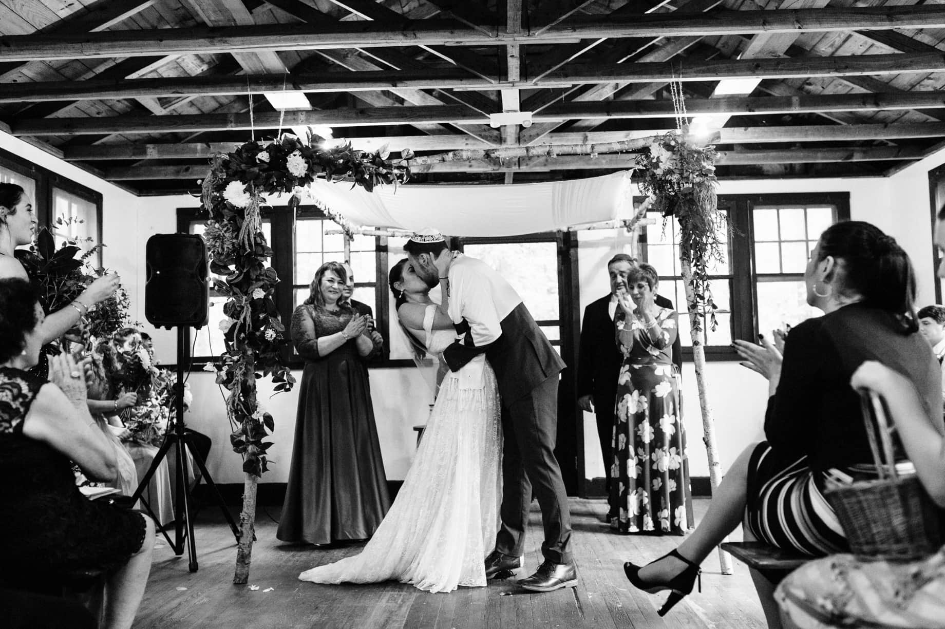 first kiss as bride and groom