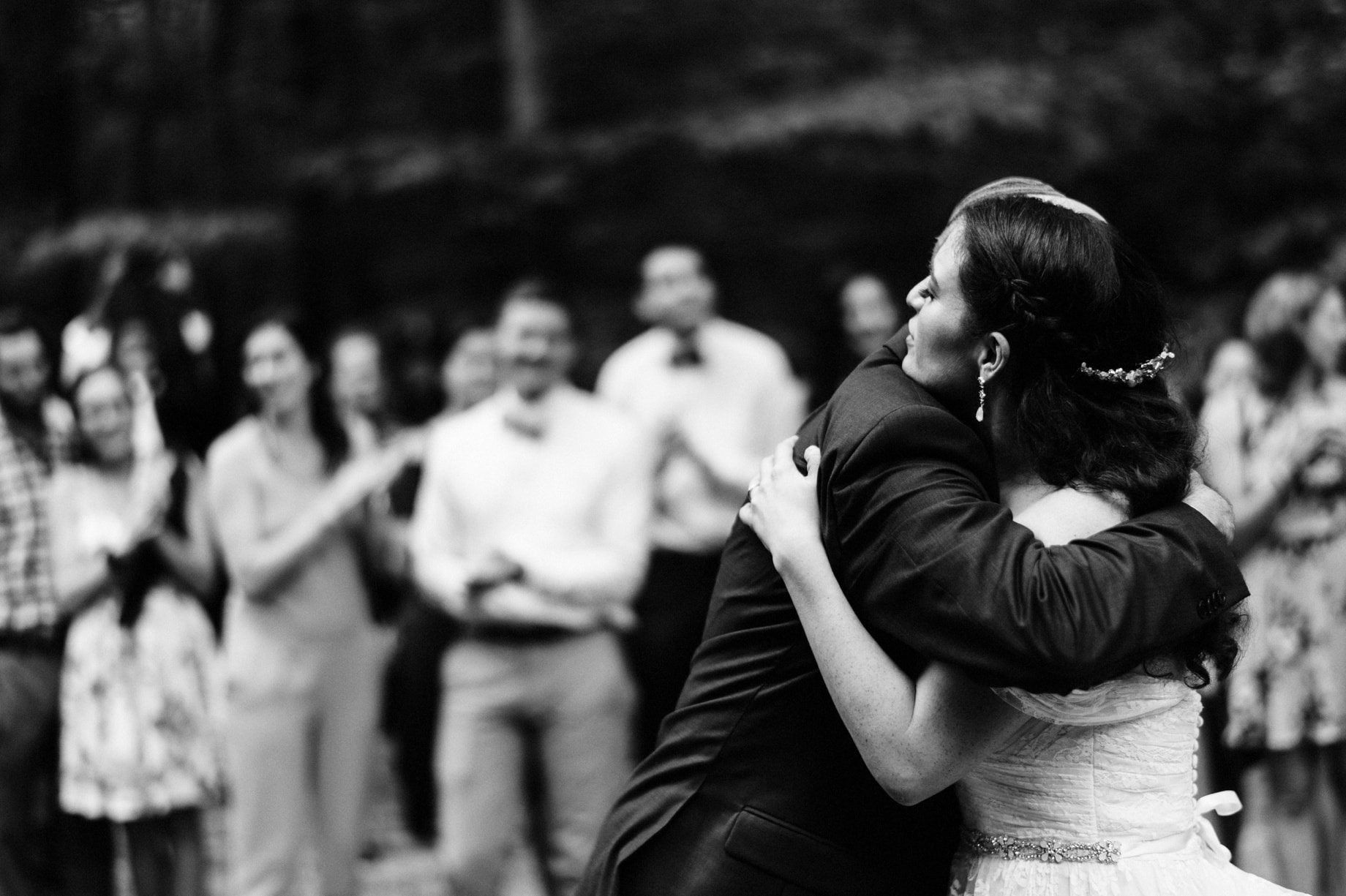 bride hugging father