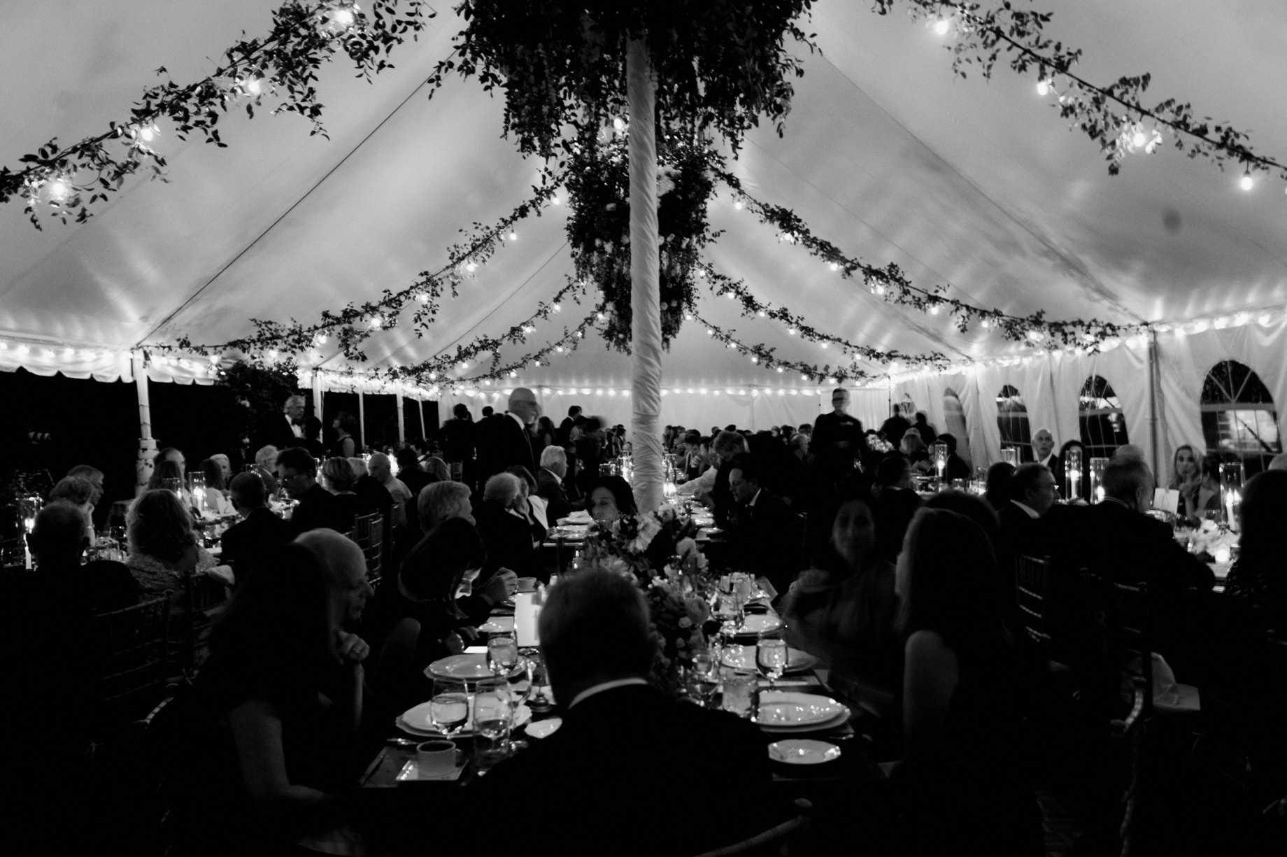 dinner in the tent at cornman farms