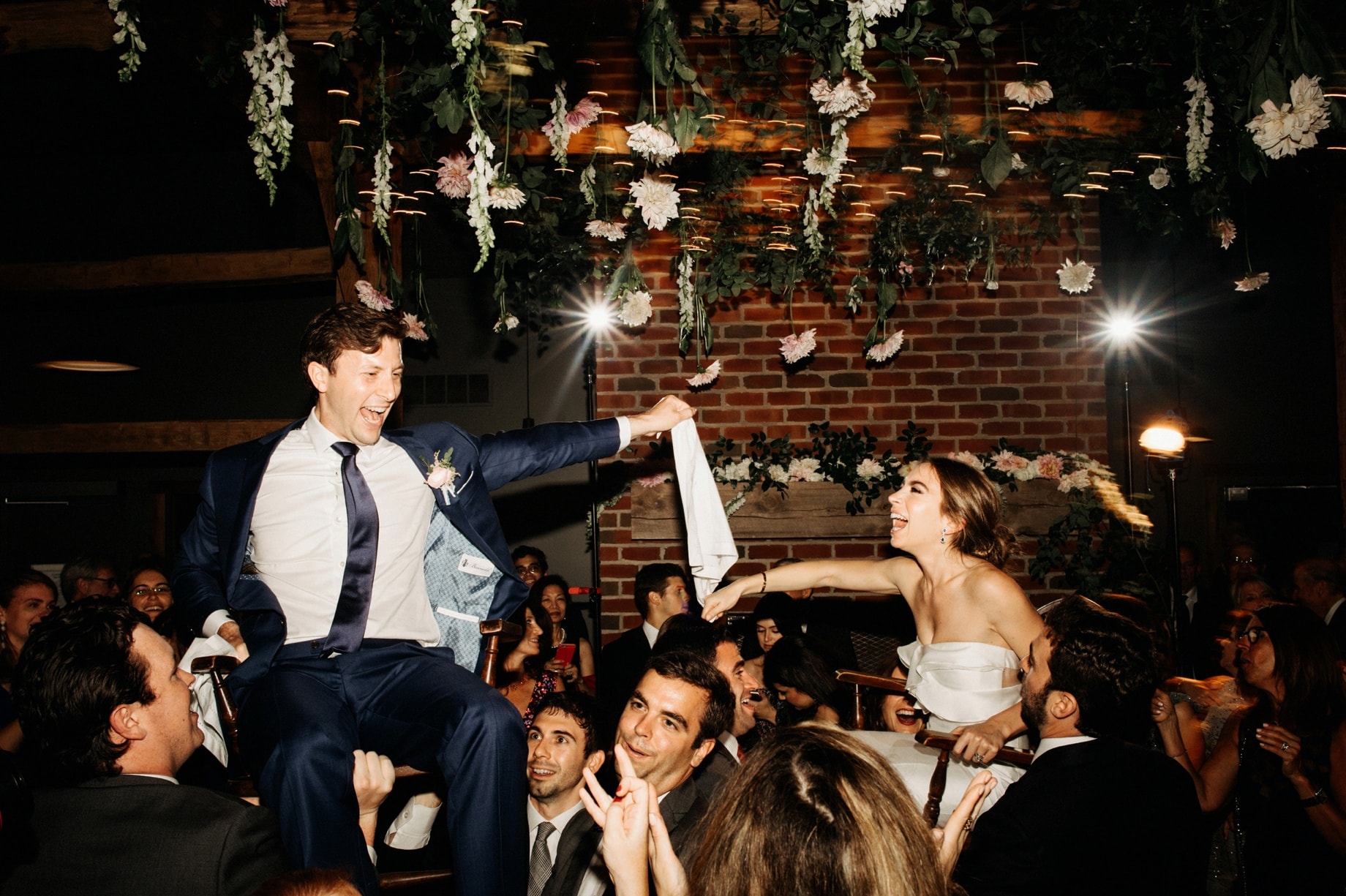 the hora at a jewish wedding at cornman farms