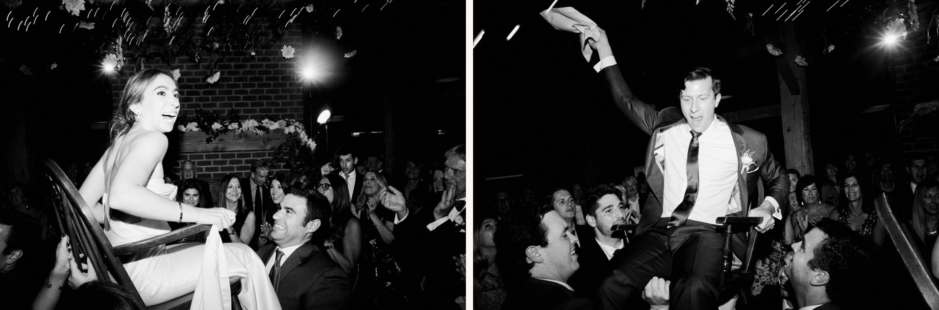 bride and groom during the horah at their cornman farms wedding