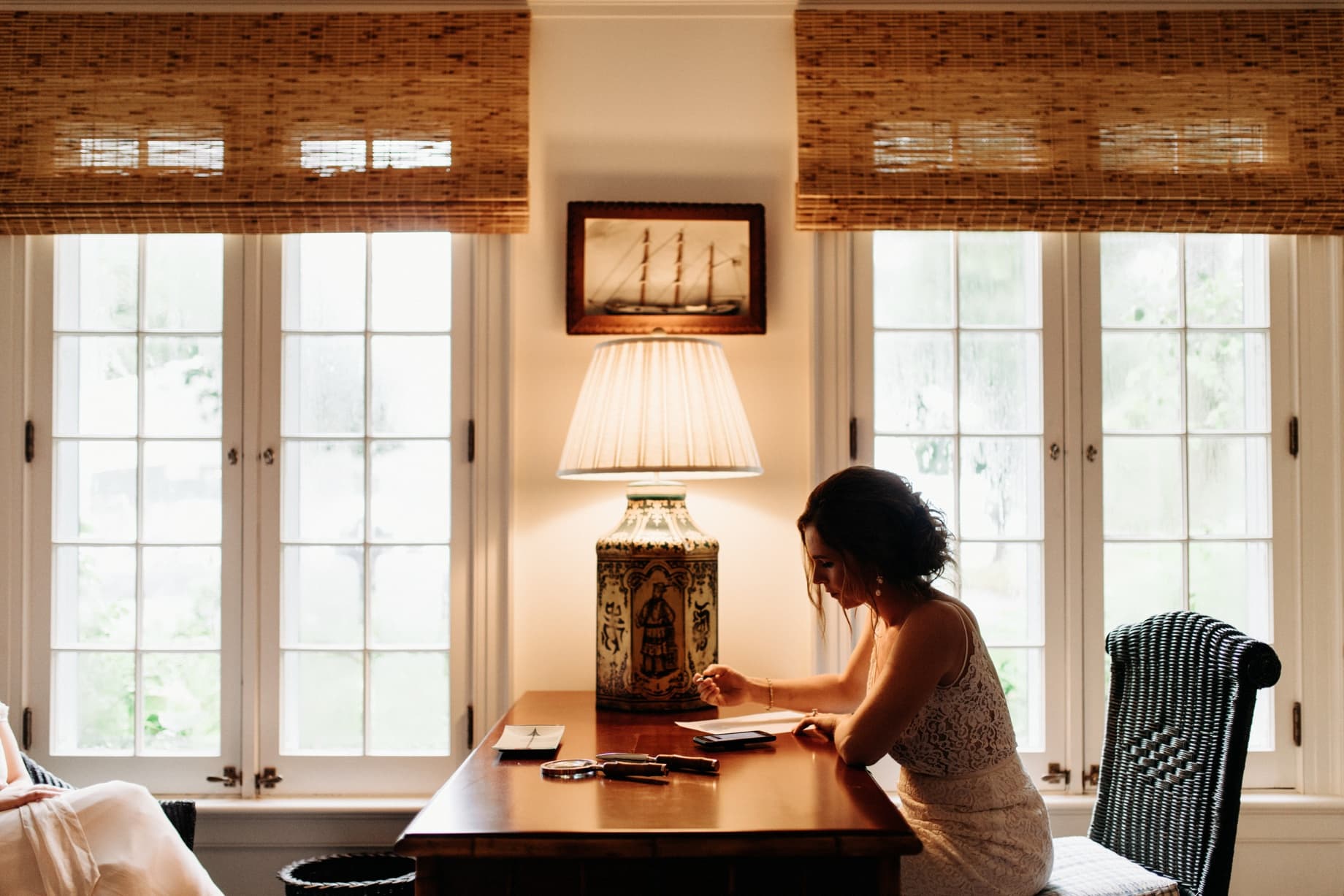 bride writing her vows