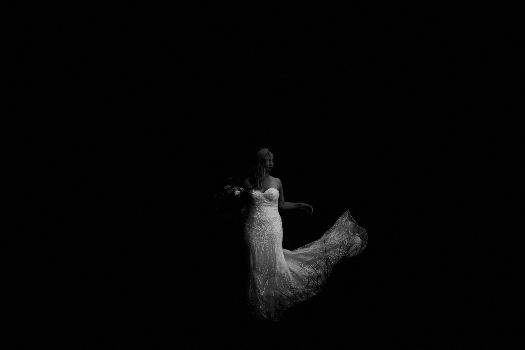 dramatic bridal portrait