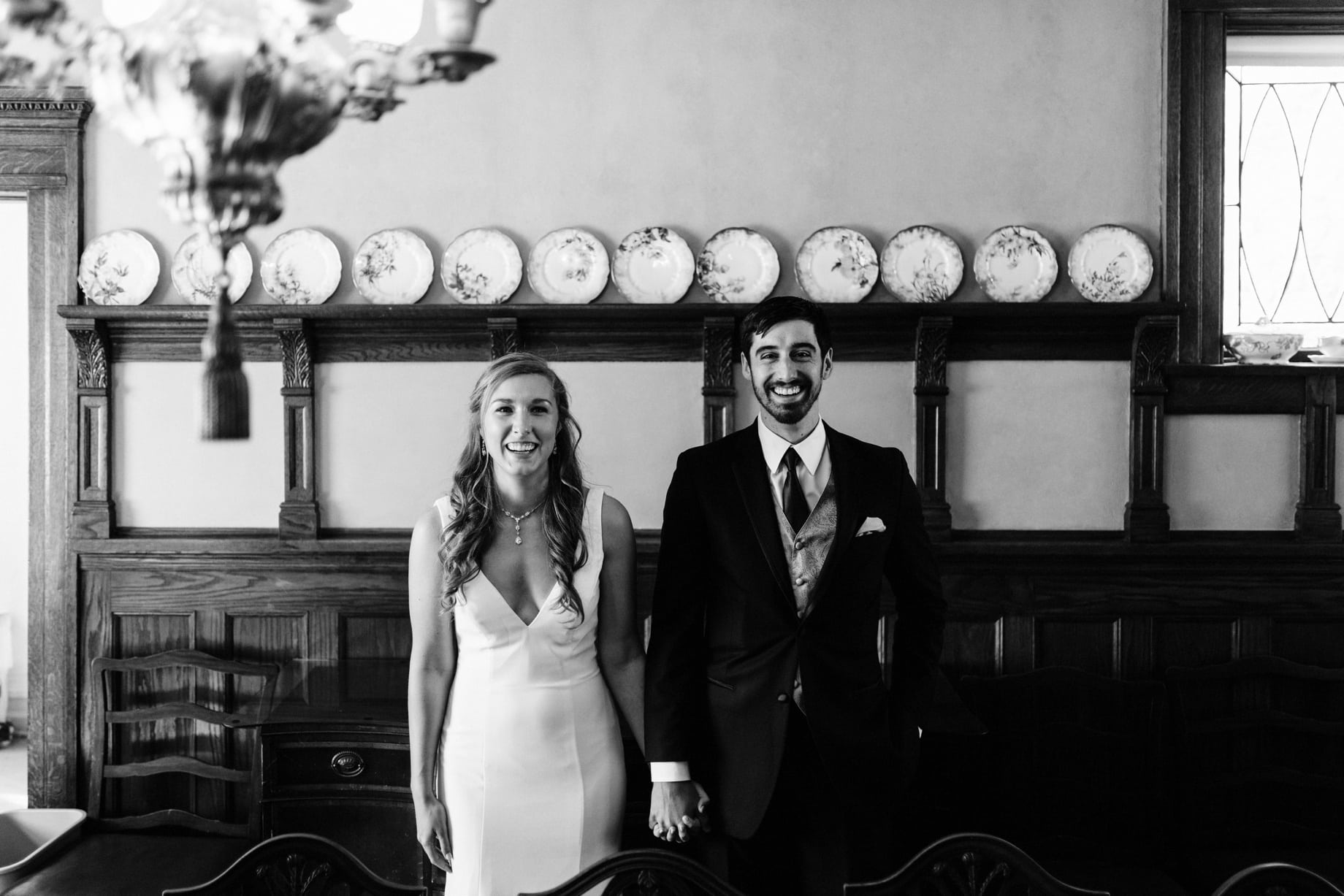 a portrait of a couple on their wedding day