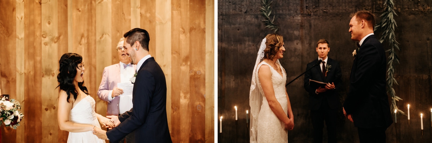 couple sharing moments during wedding ceremony