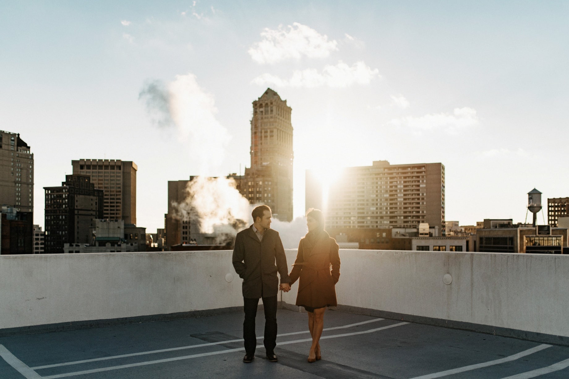 detroit z lot engagement photos