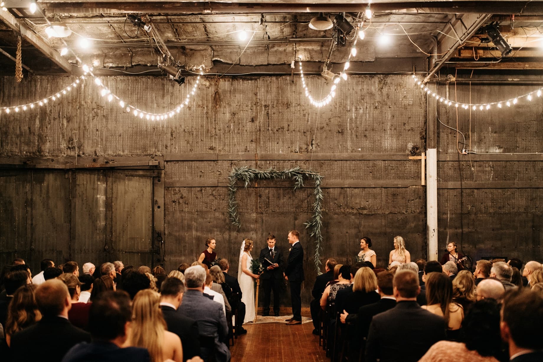 wedding ceremony at the Jam Handy in Detroit