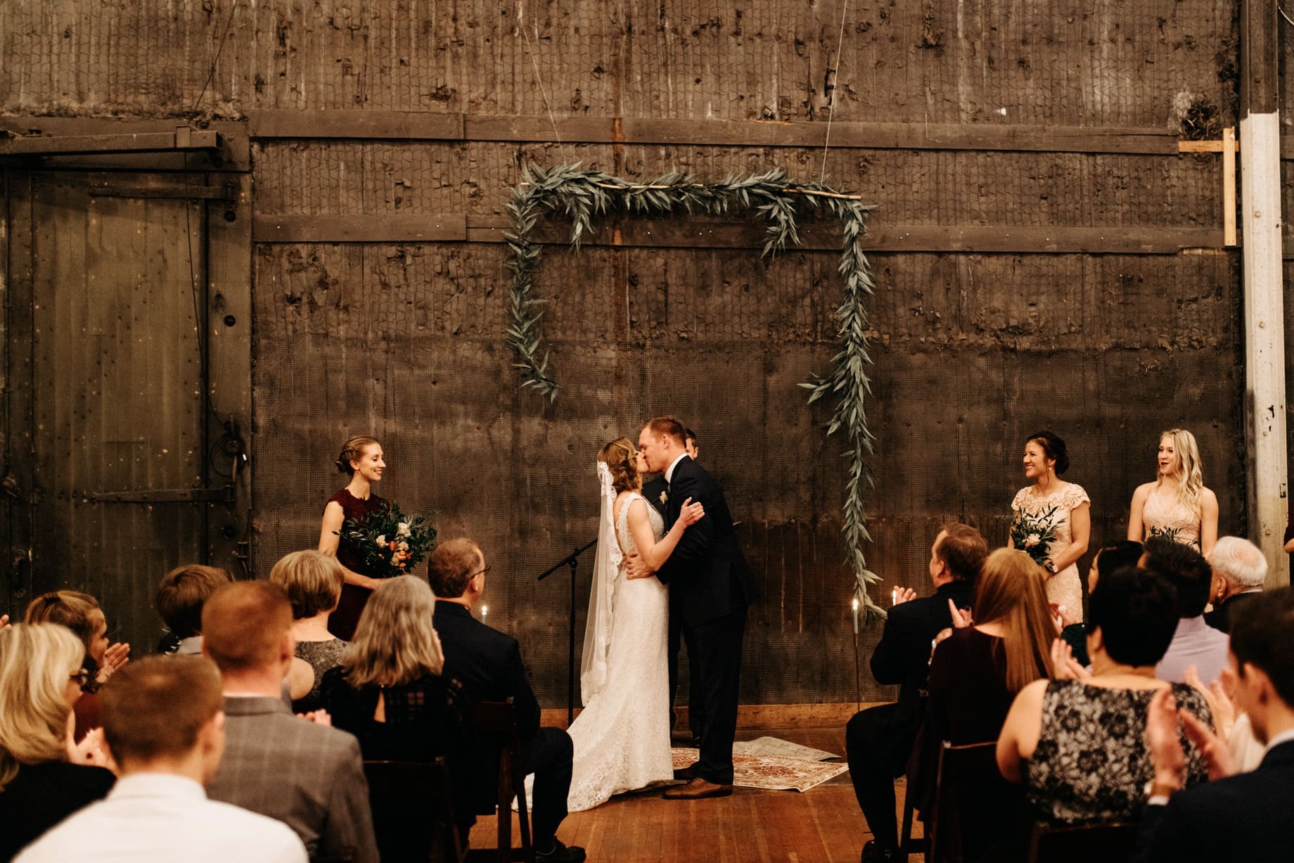 first kiss during a Jam Handy wedding ceremony