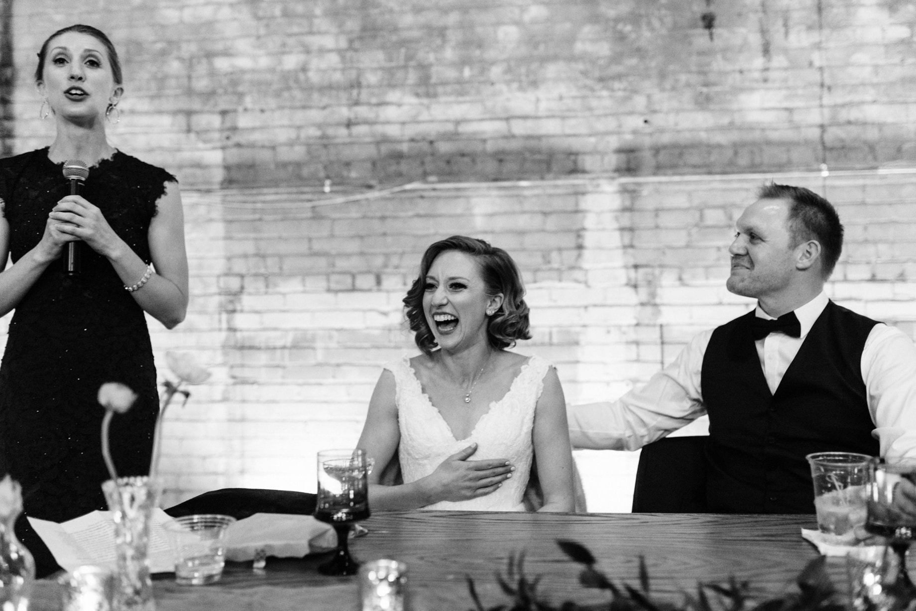 bride laughing at sister speech