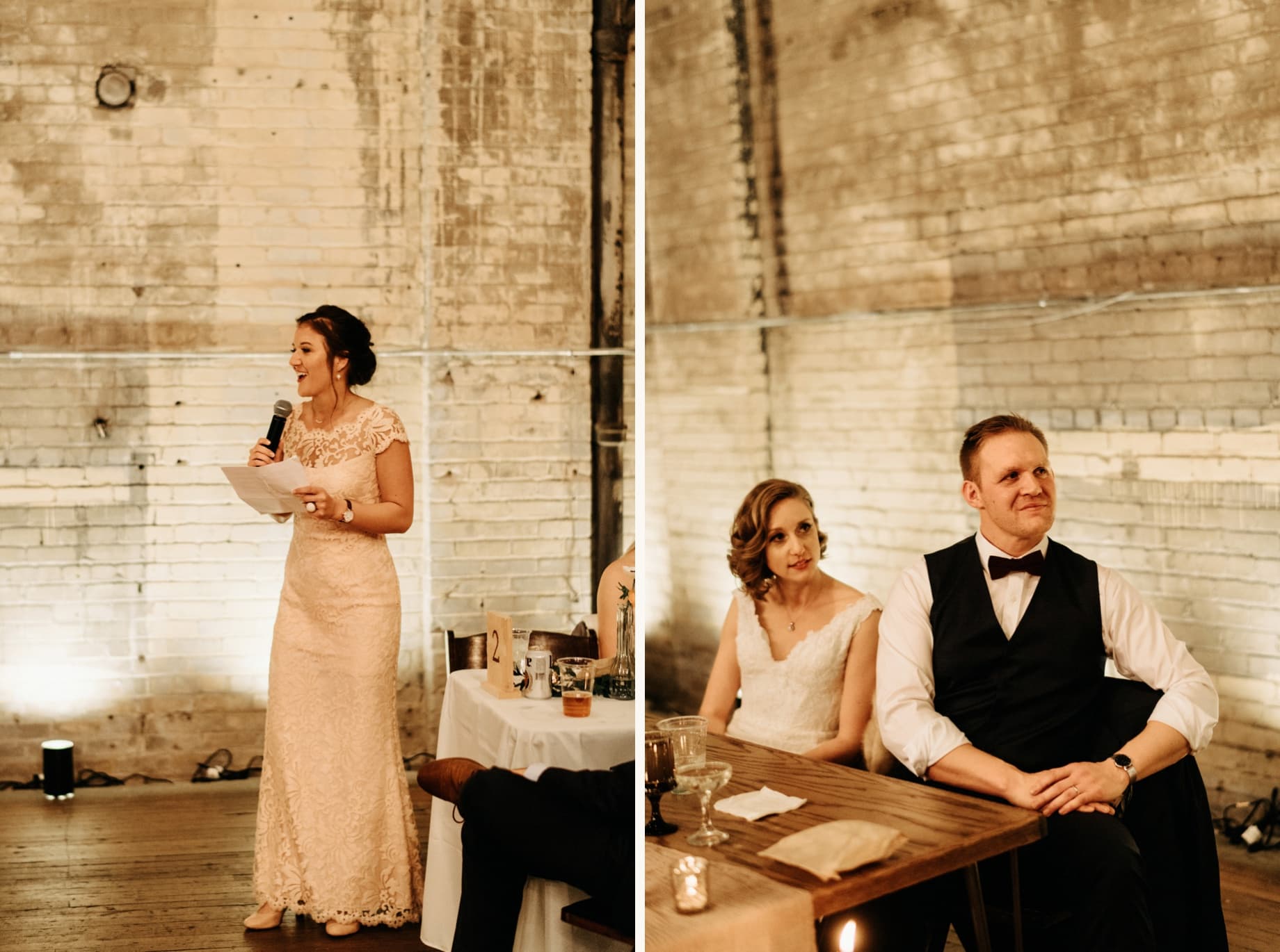 sister of the groom toasting her brother at a Jam Handy wedding