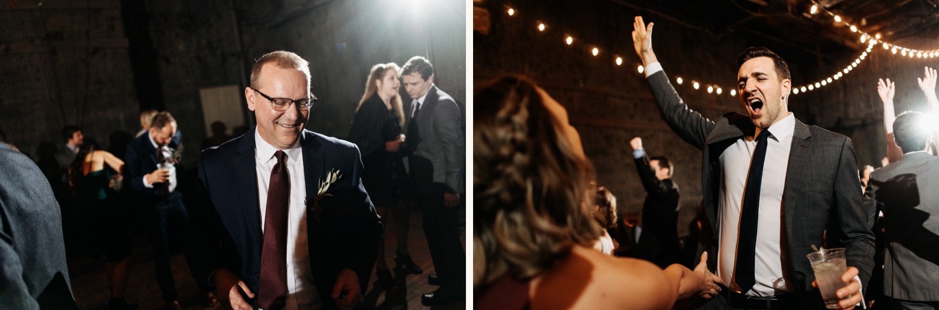 wedding guests dancing