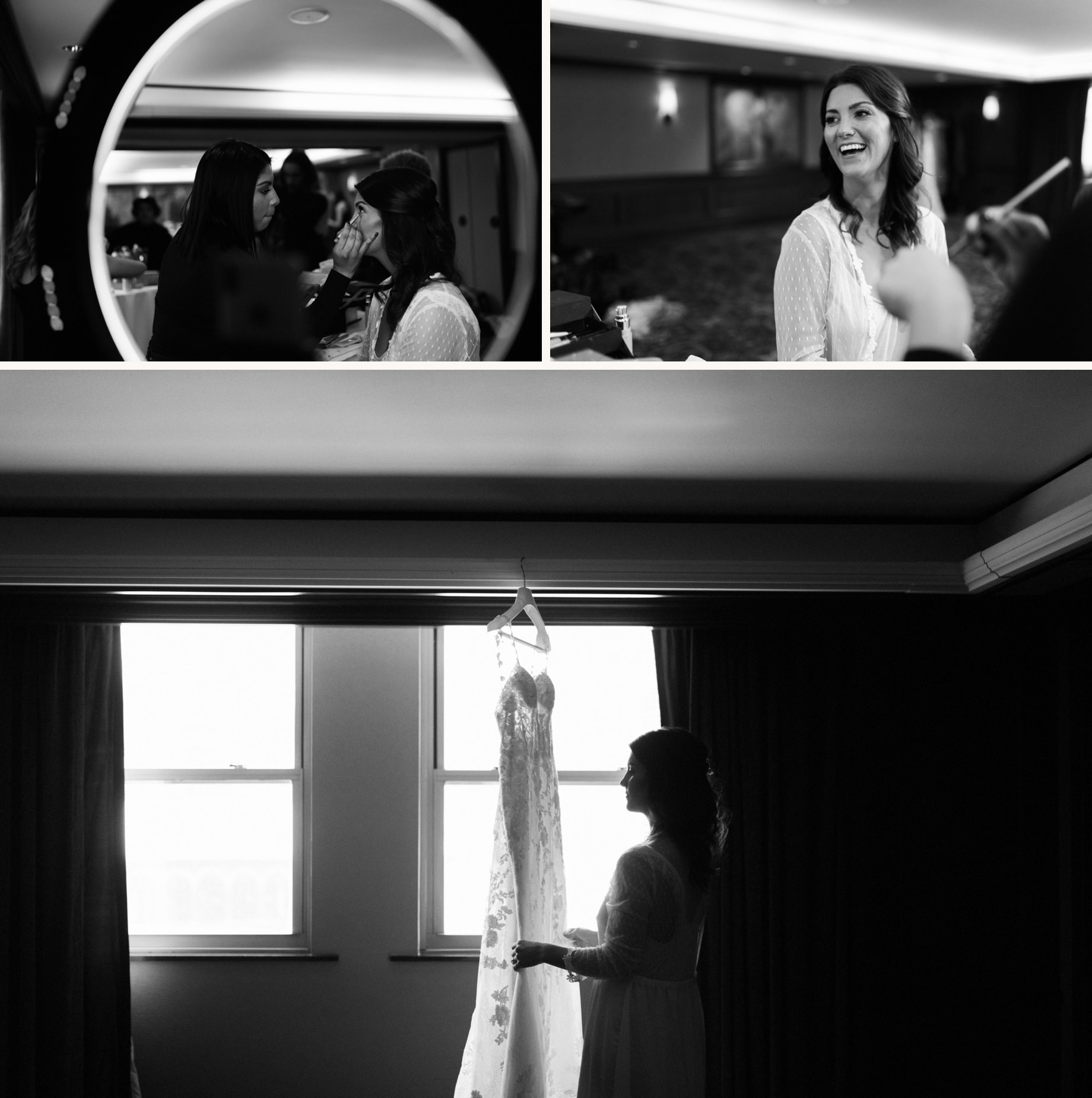 photos of a bride getting ready by Detroit wedding photographer Heather Jowett