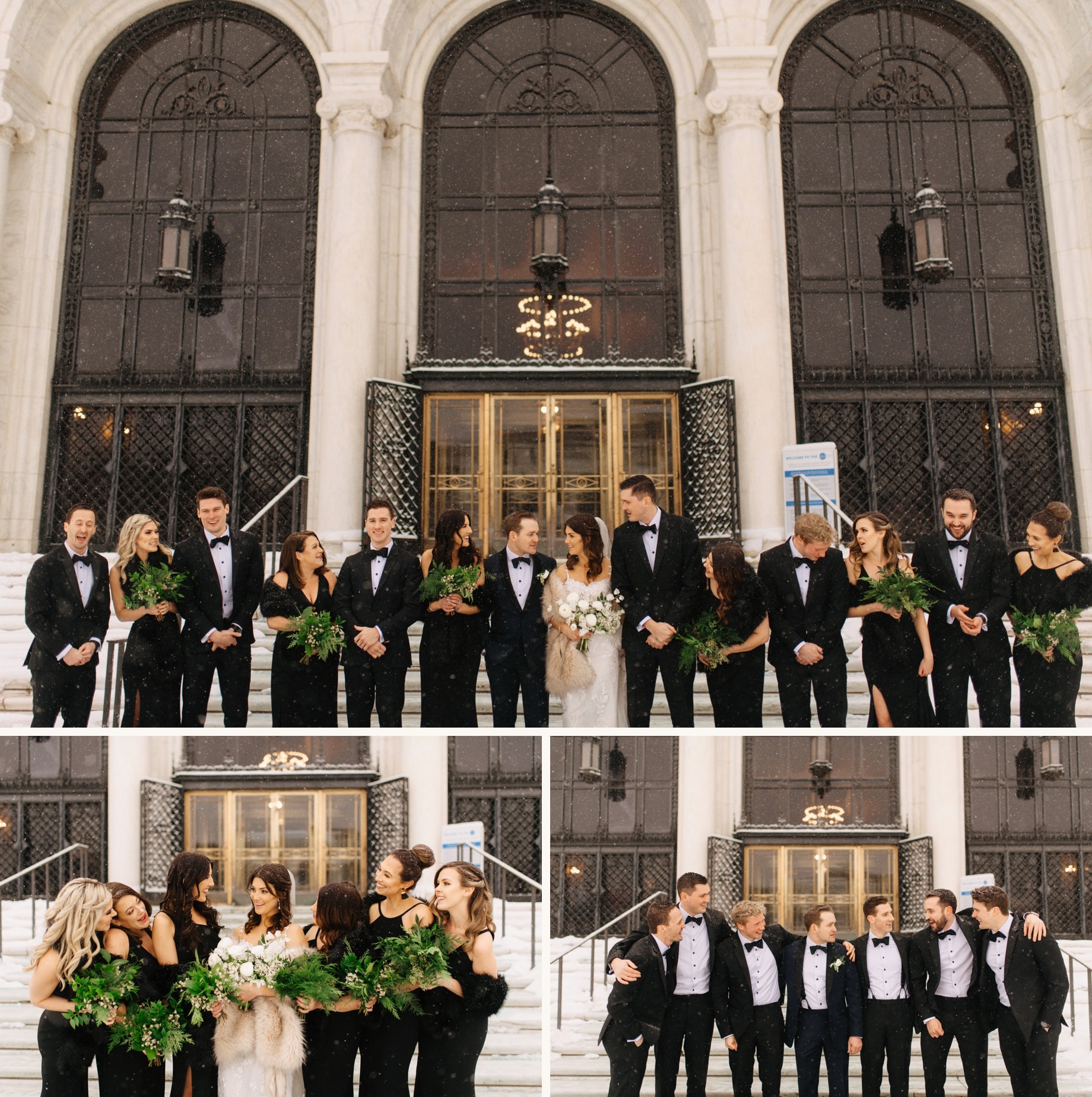 wedding party photos at the DIA by Detroit Wedding Photographer Heather Jowett