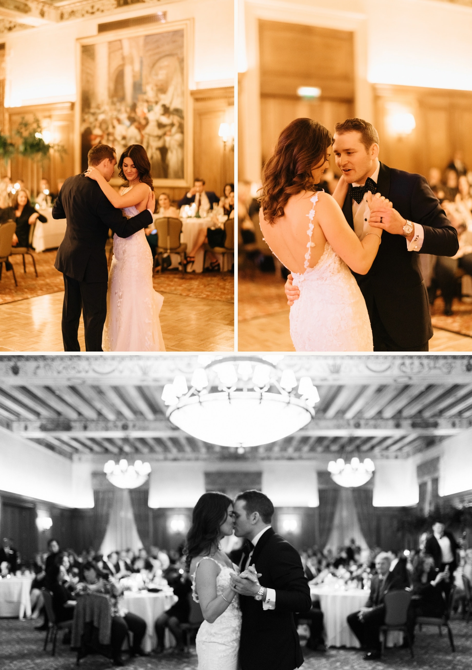 a first dance during a Detroit Athletic Club wedding