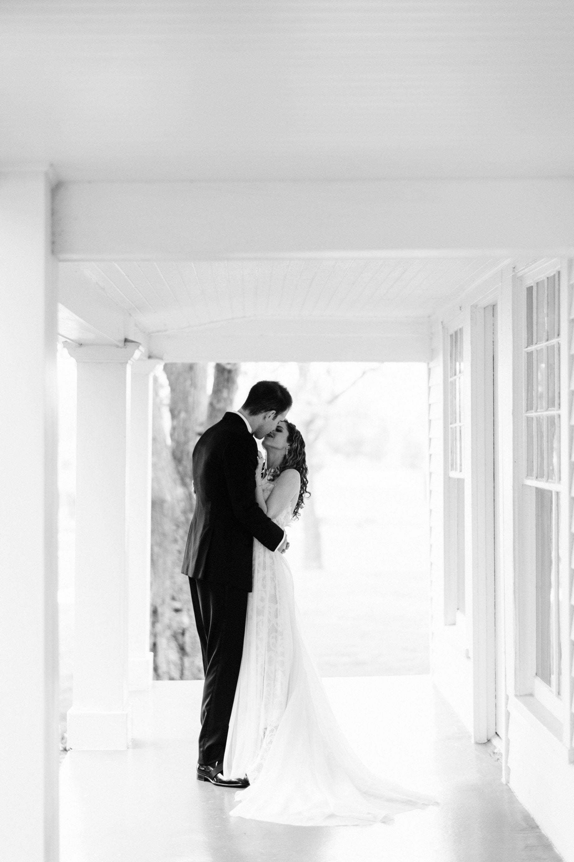 portraits of bride and groom at cornman farms