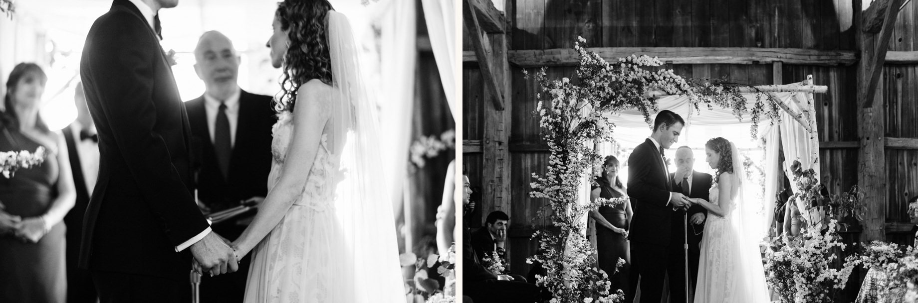 black and white photos of a jewish wedding ceremony at cornman farms