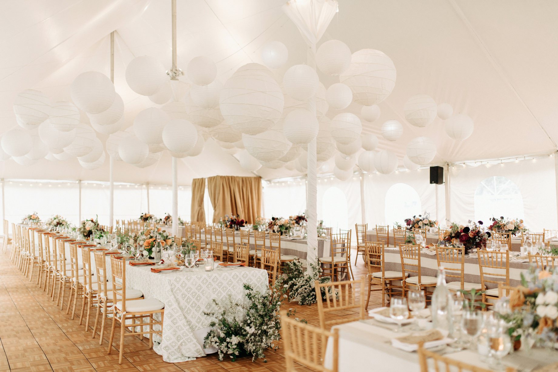 a color wedding reception at cornman farms