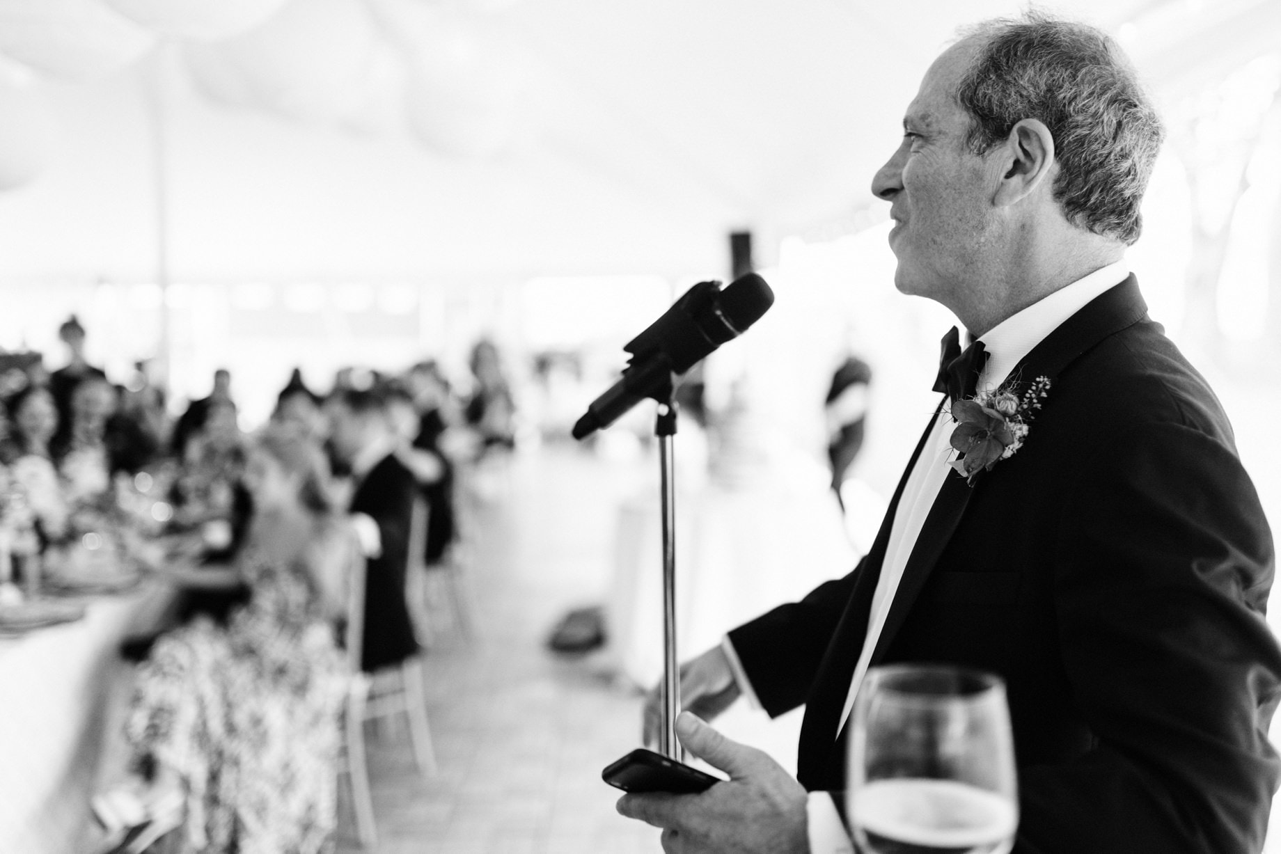 father of the bride speaking at a wedding