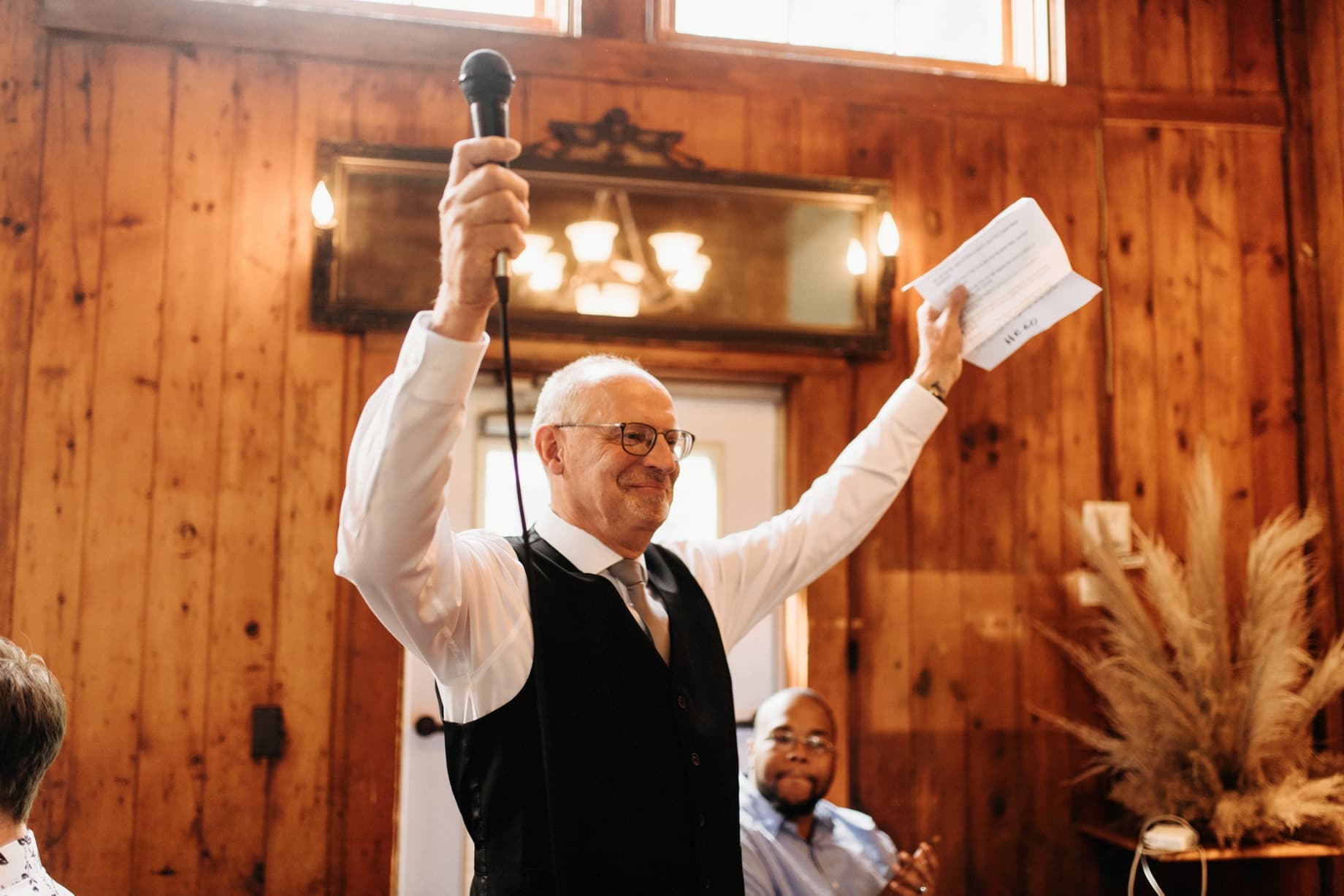 father of the bride making a toast at the wellers carriage house