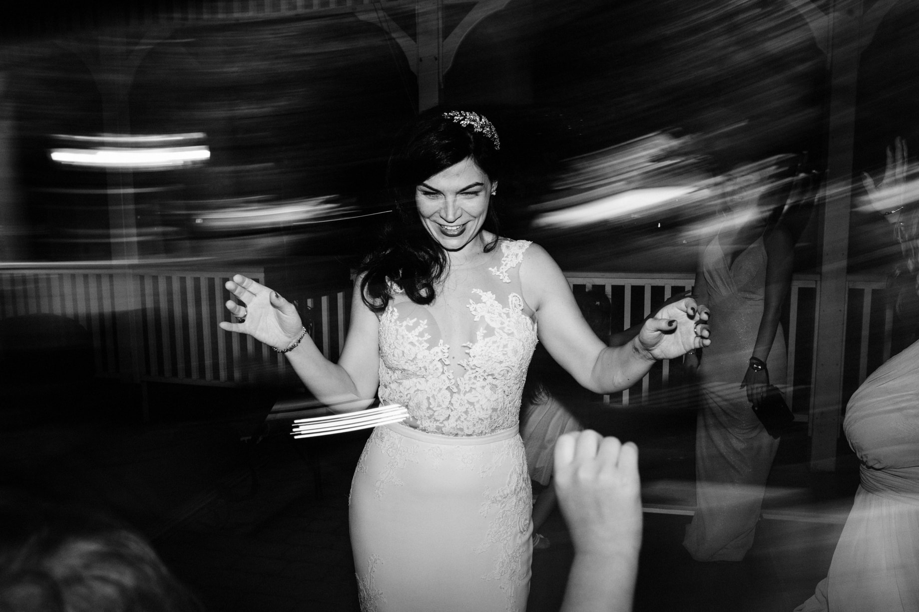 bride dancing in the gazebo at wellers