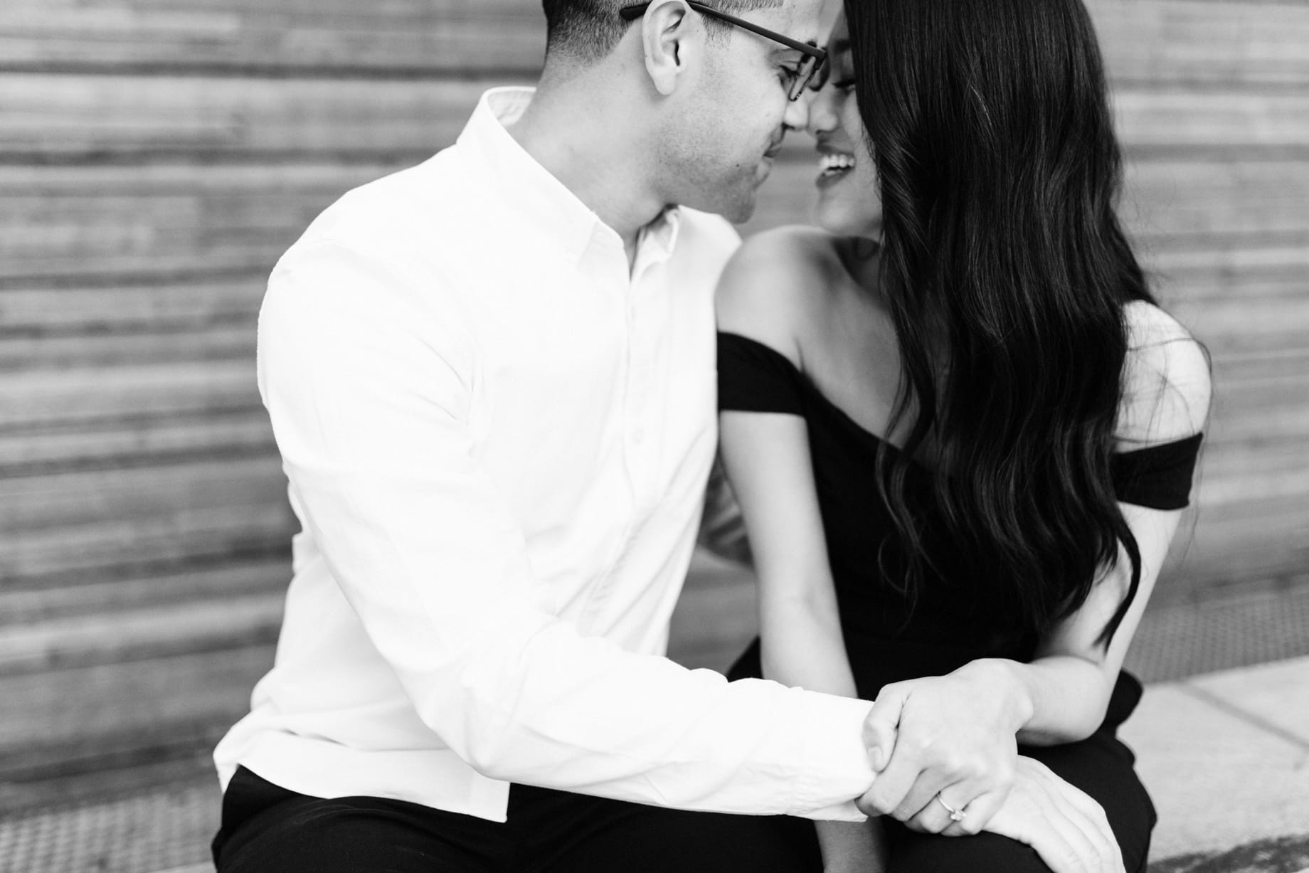 black and white portrait of a couple