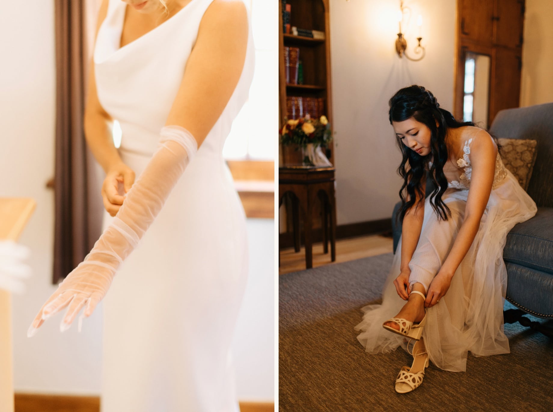 brides getting ready for their wedding