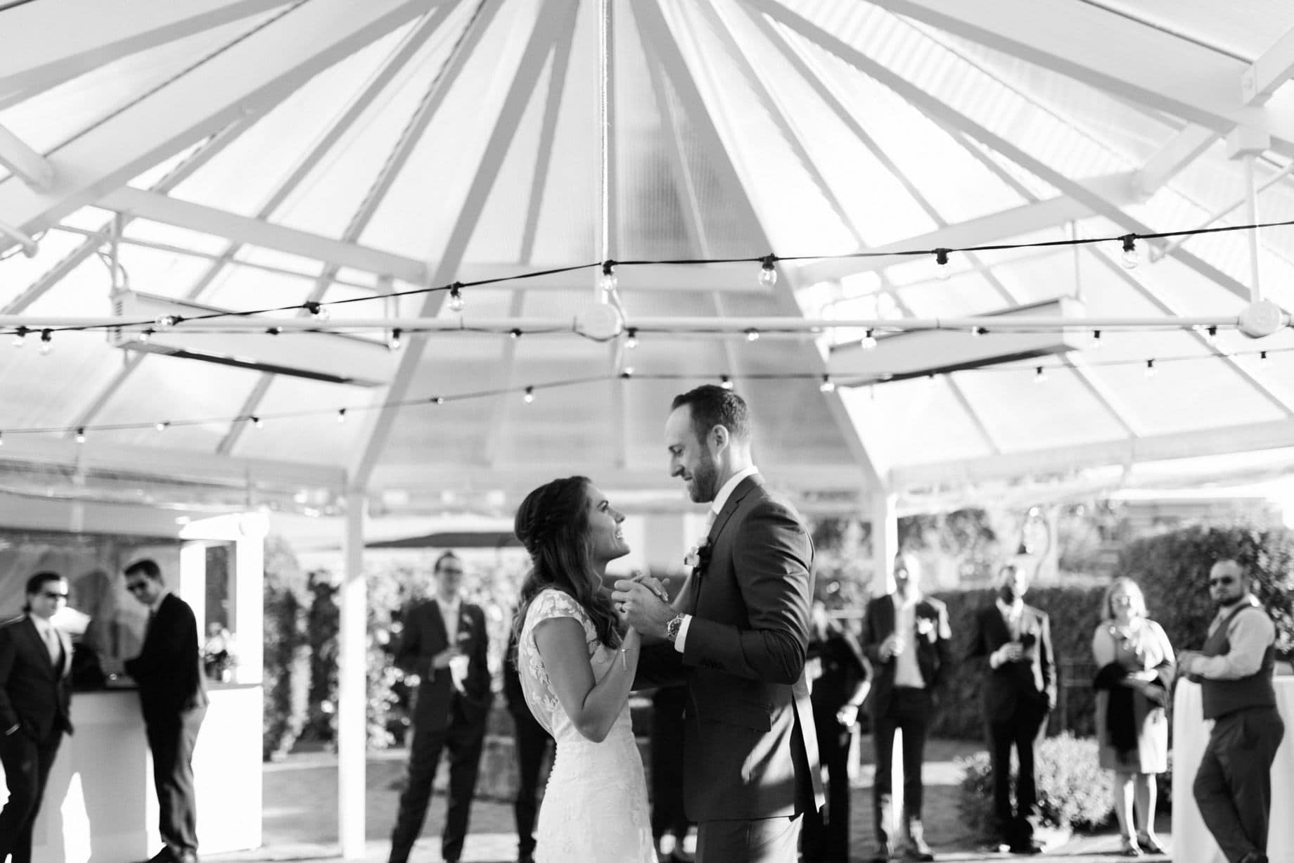 bride and groom sharing their first dance