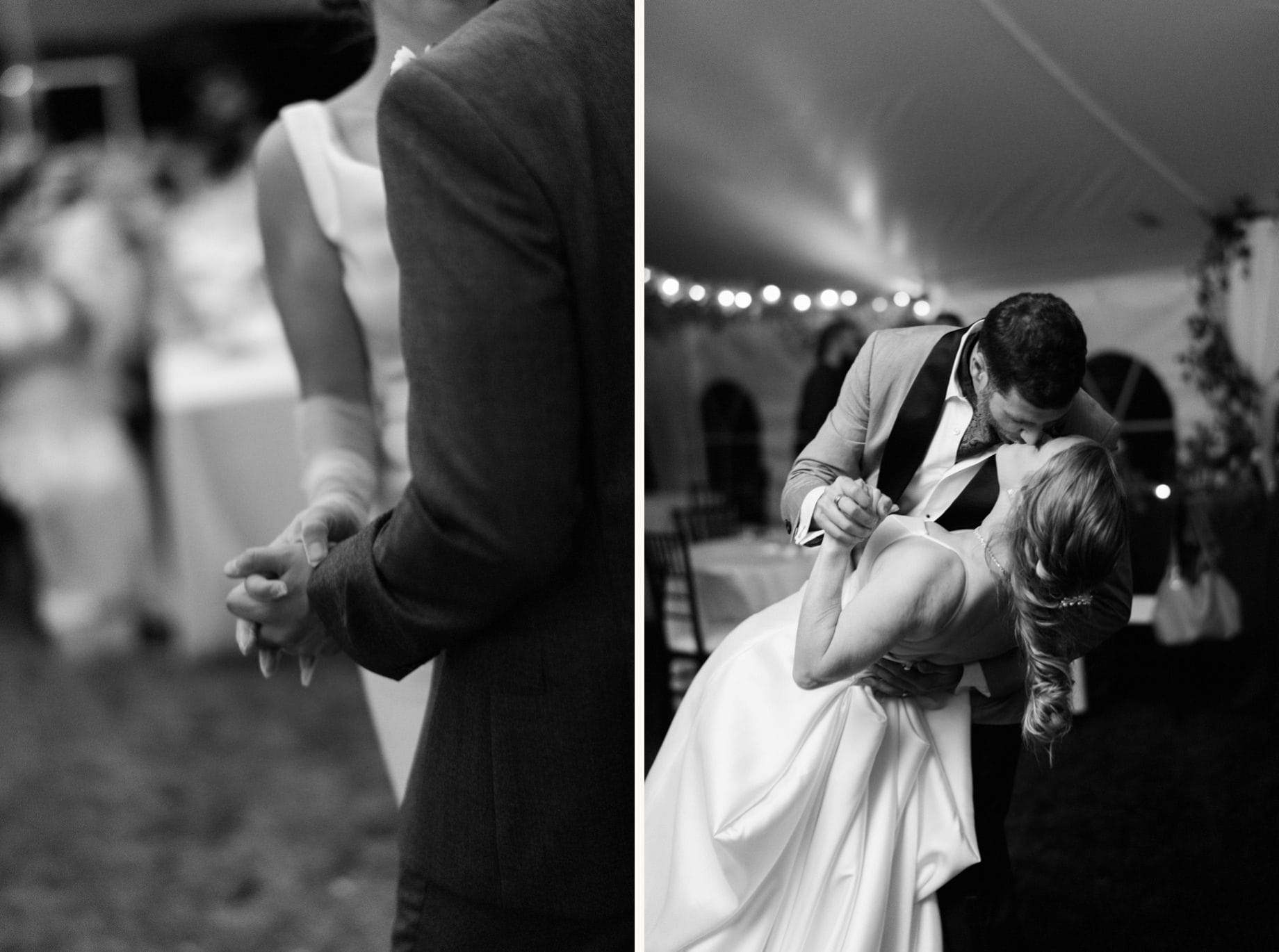 black and white photographs of couples dancing on their wedding day