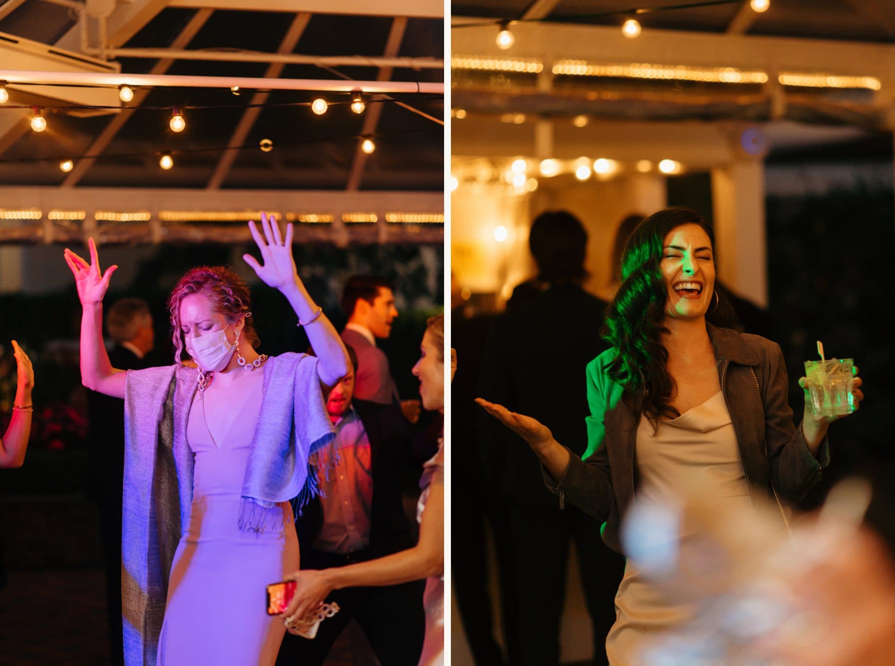 wedding guests dancing