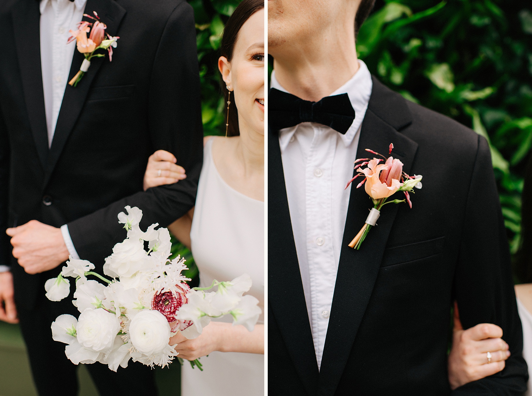 details of personal florals at a Planterra Conservatory Wedding by wedding photographer Heather Jowett 2