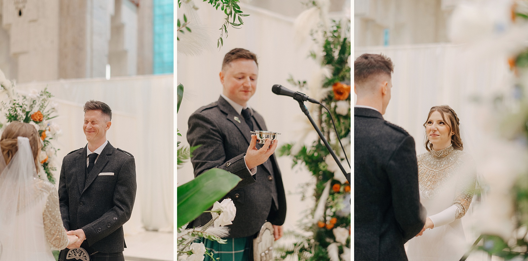 the officiant describes the scottish wedding tradition of drinking from a quaich
