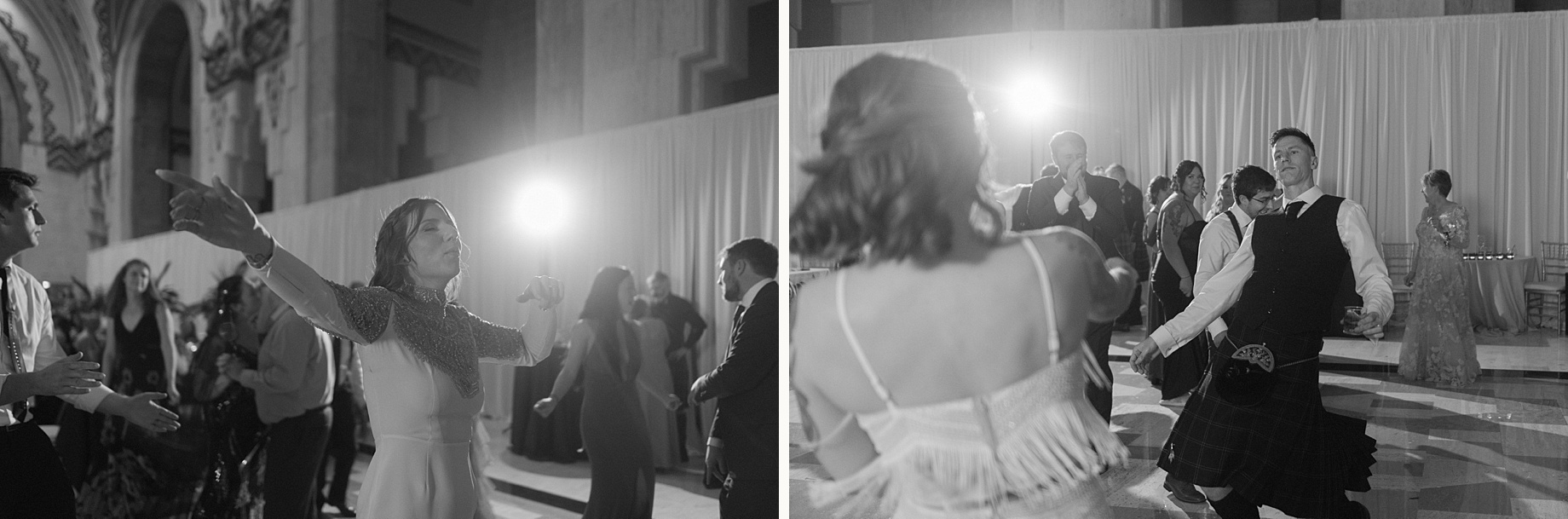 candid photos of the couple dancing at their Guardian Building Wedding